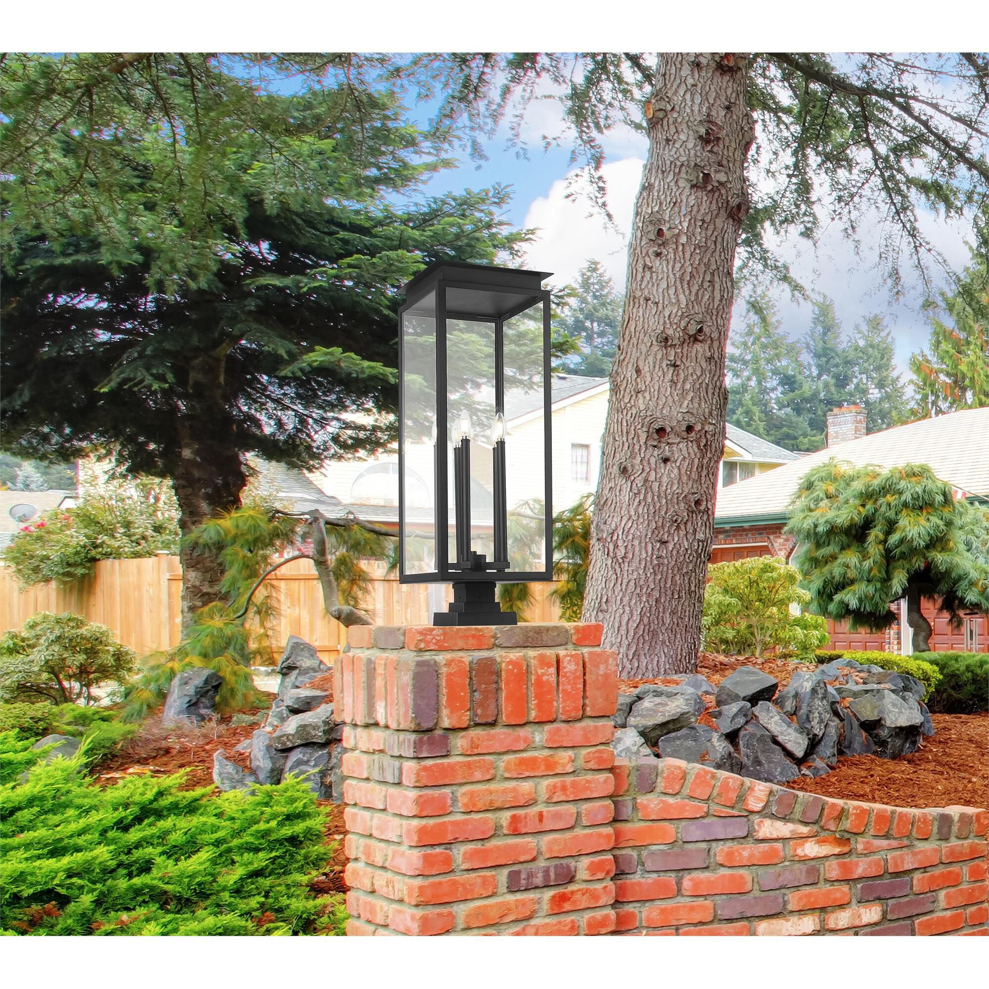 Shown in Black finish and Clear glass and Clear shade