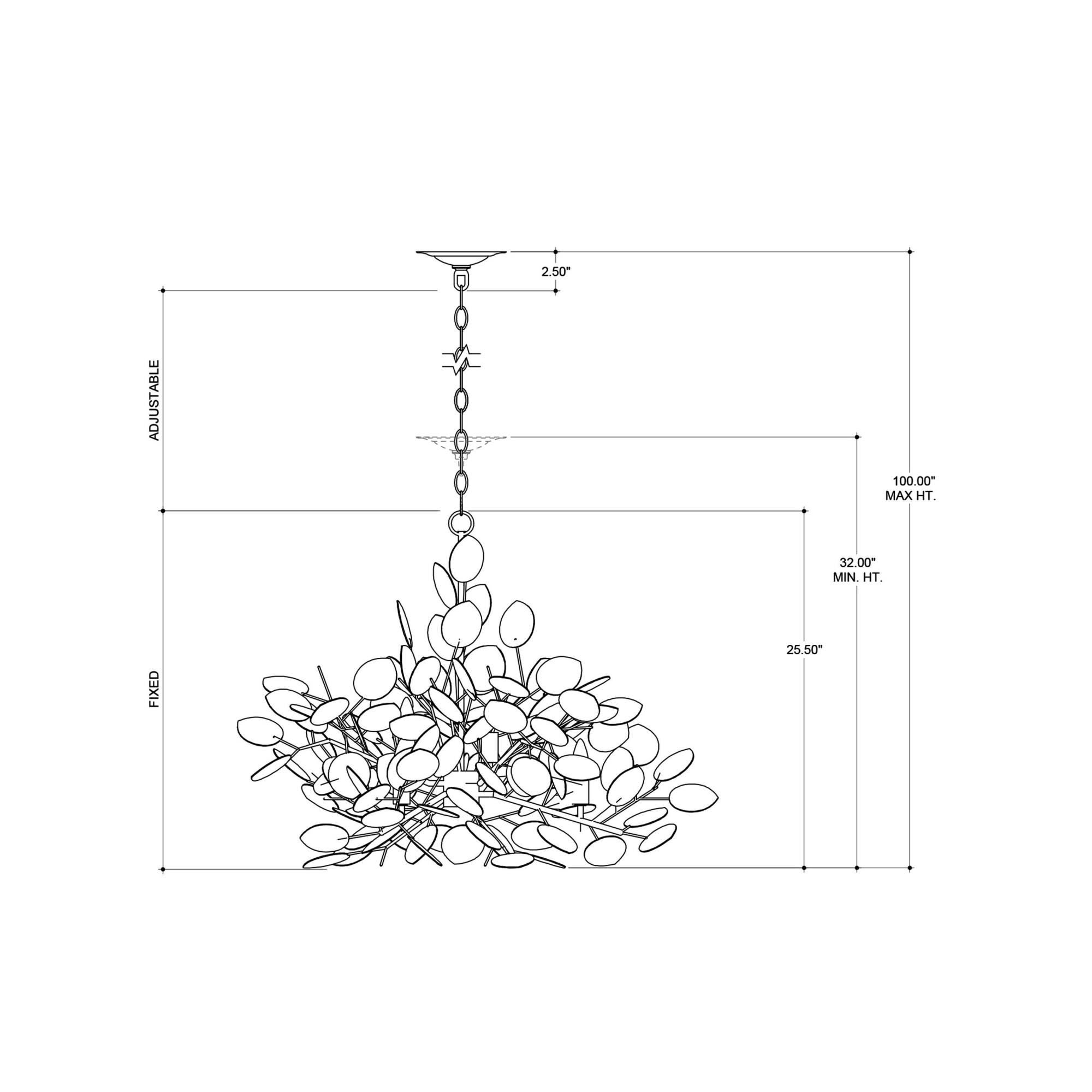 Lunaria 35 Inch Chandelier by Currey and Company