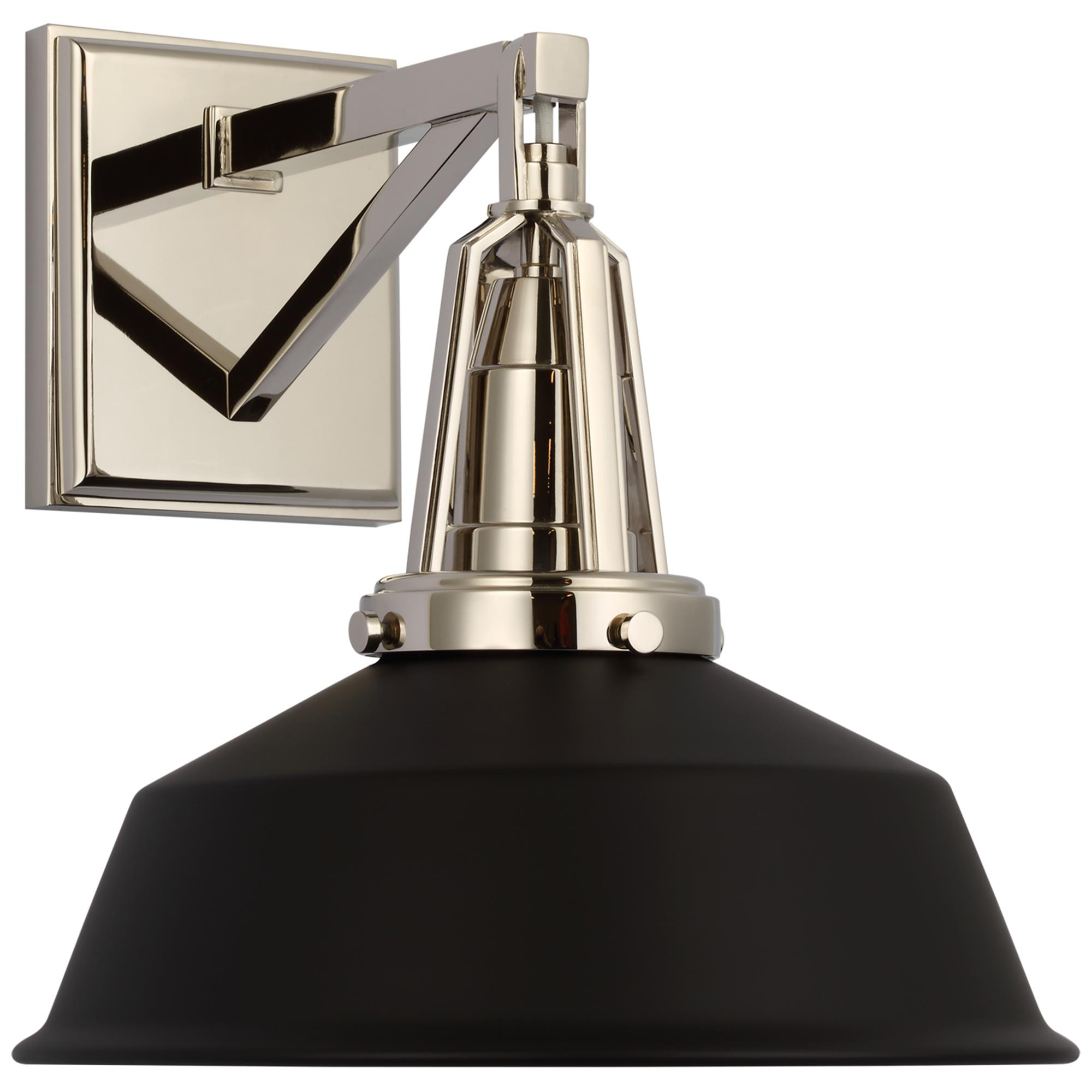 Shown in Polished Nickel finish and Matte Black shade