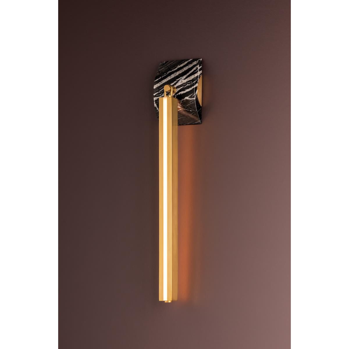 Shown in Vintage Brass finish and Opal Matte glass