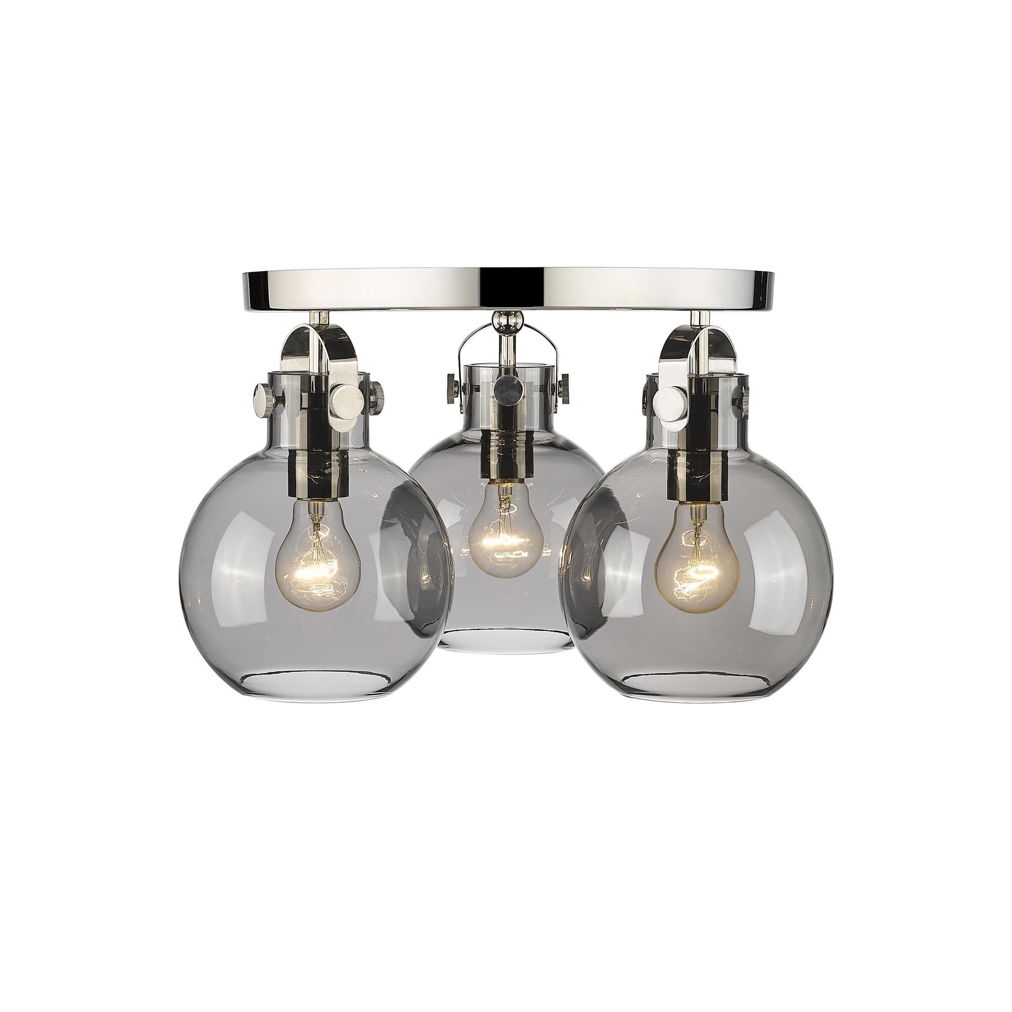 Shown in Polished Nickel finish and Plated Smoke glass