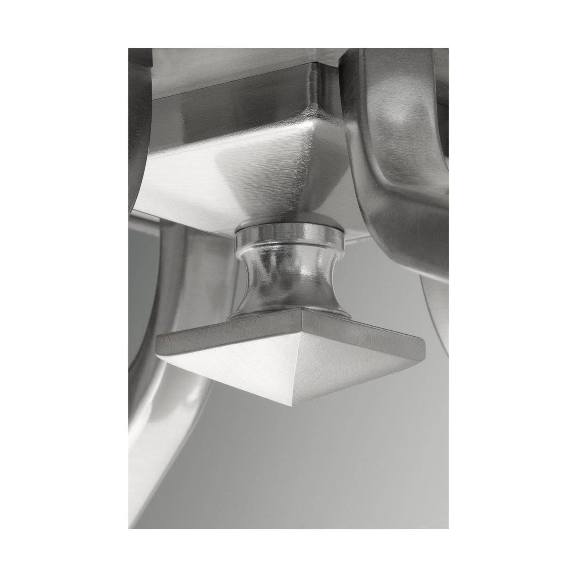 Shown in Brushed Nickel finish and Etched glass