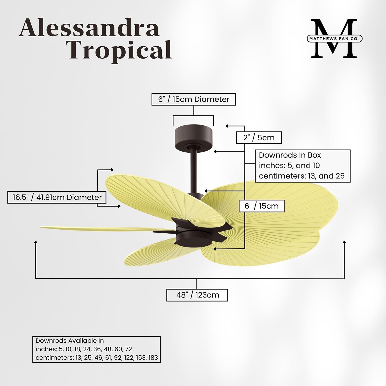 Alessandra Tropical 48 Inch Ceiling Fan by Matthews Fan Company