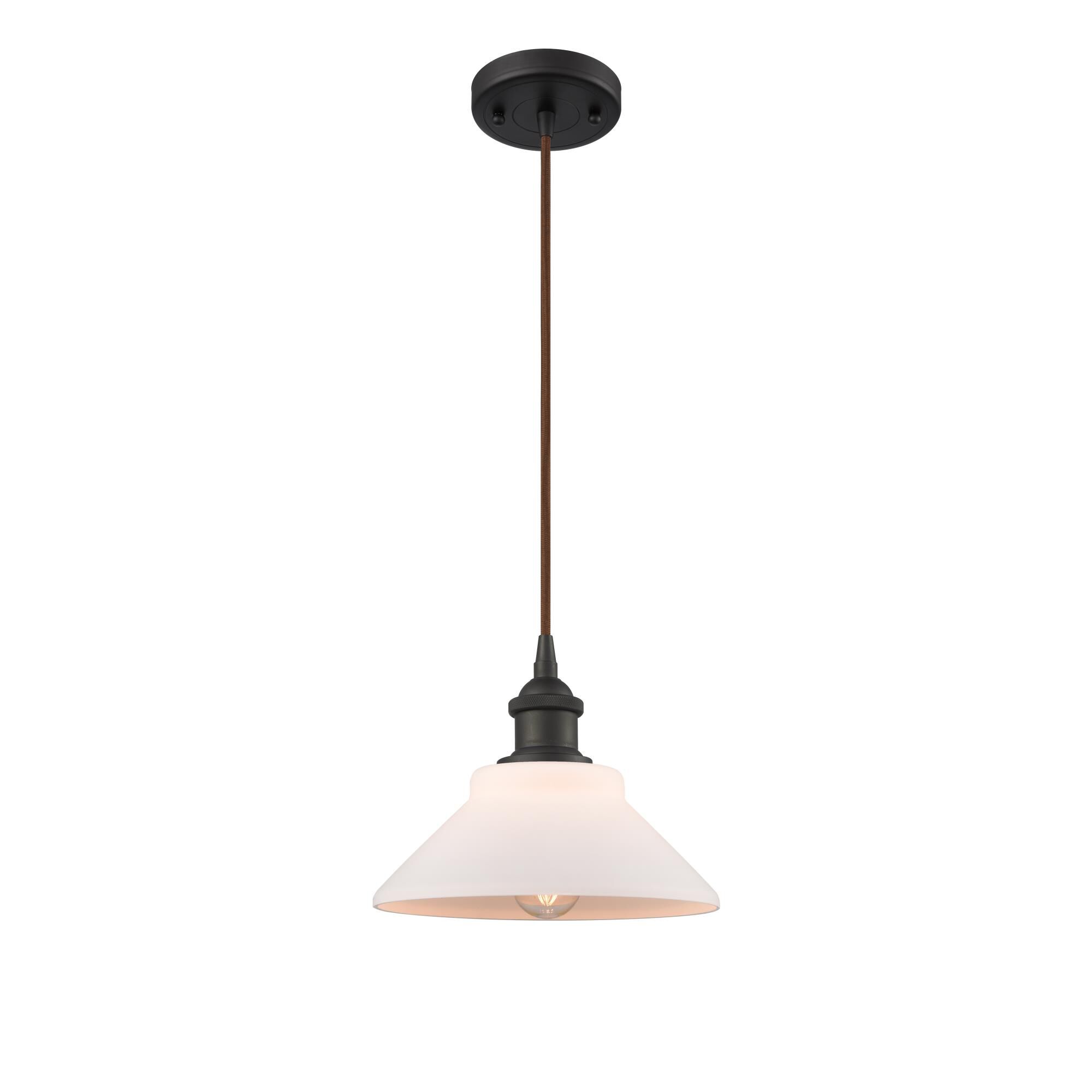 Shown in Oil Rubbed Bronze finish and Matte White - Disc glass