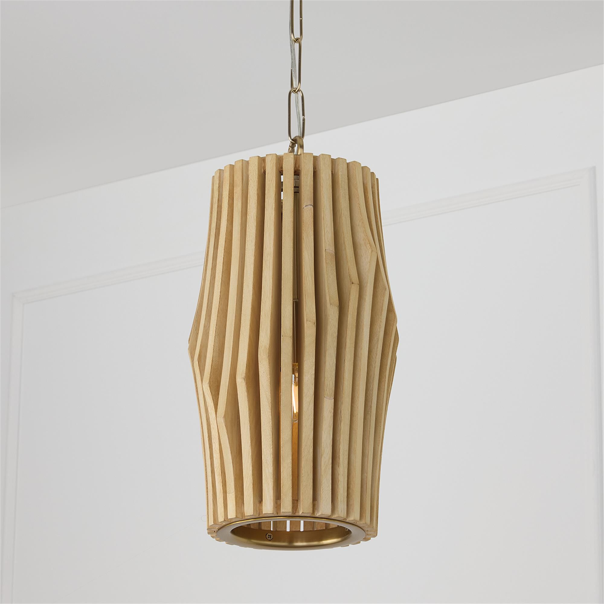 Shown in Blonde Wood And Matte Brass finish