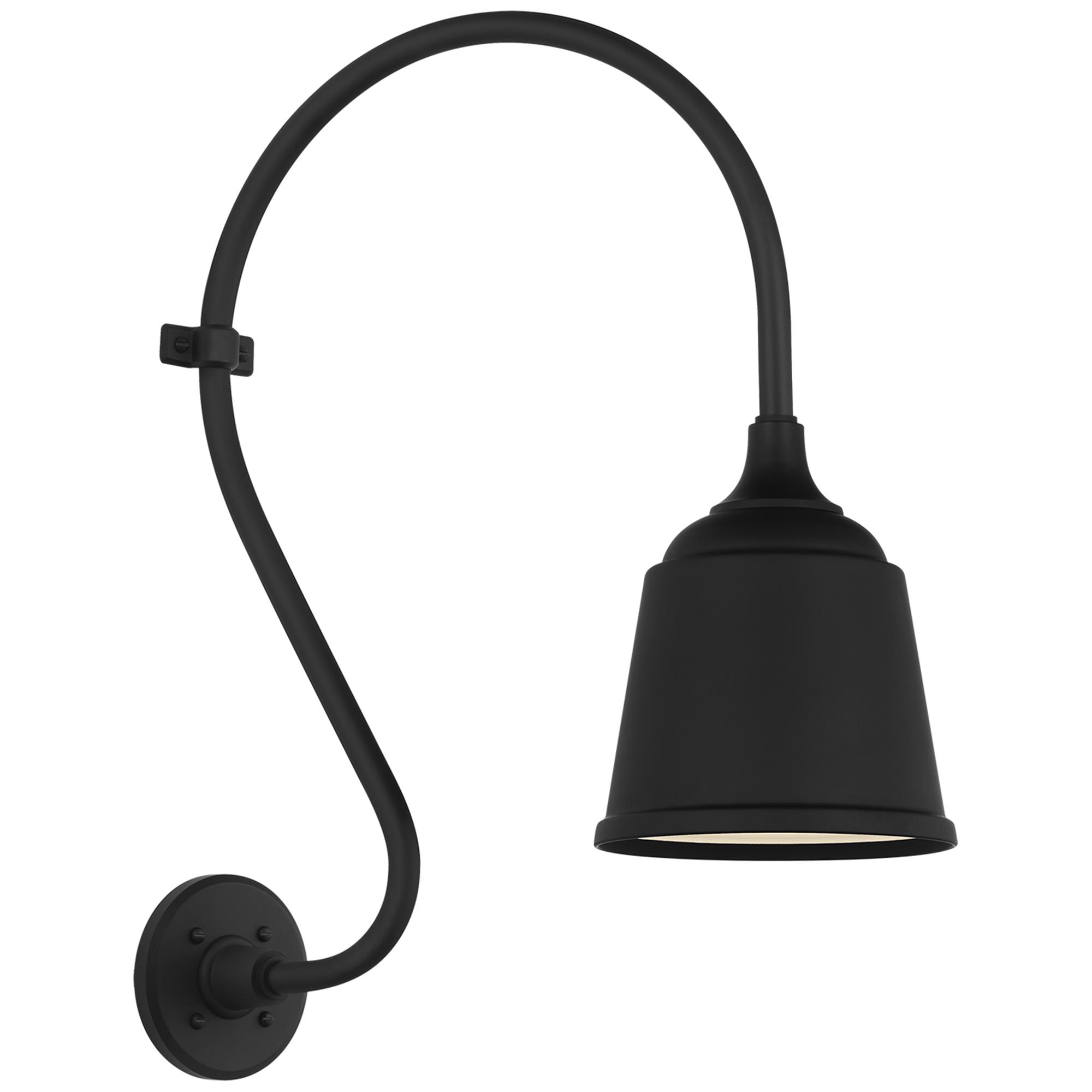 Shown in Matte Black finish and Black shade