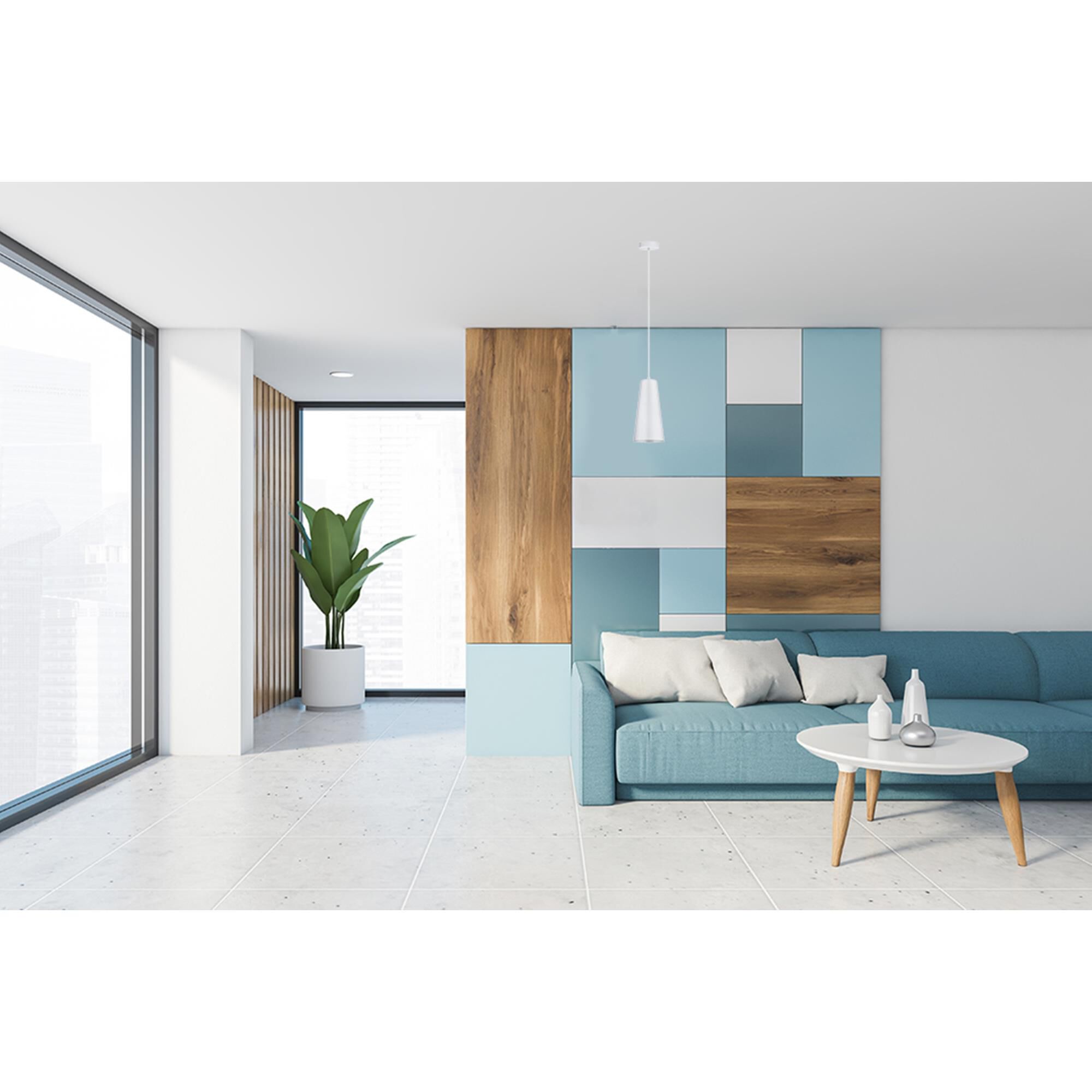 Shown in White finish and White shade