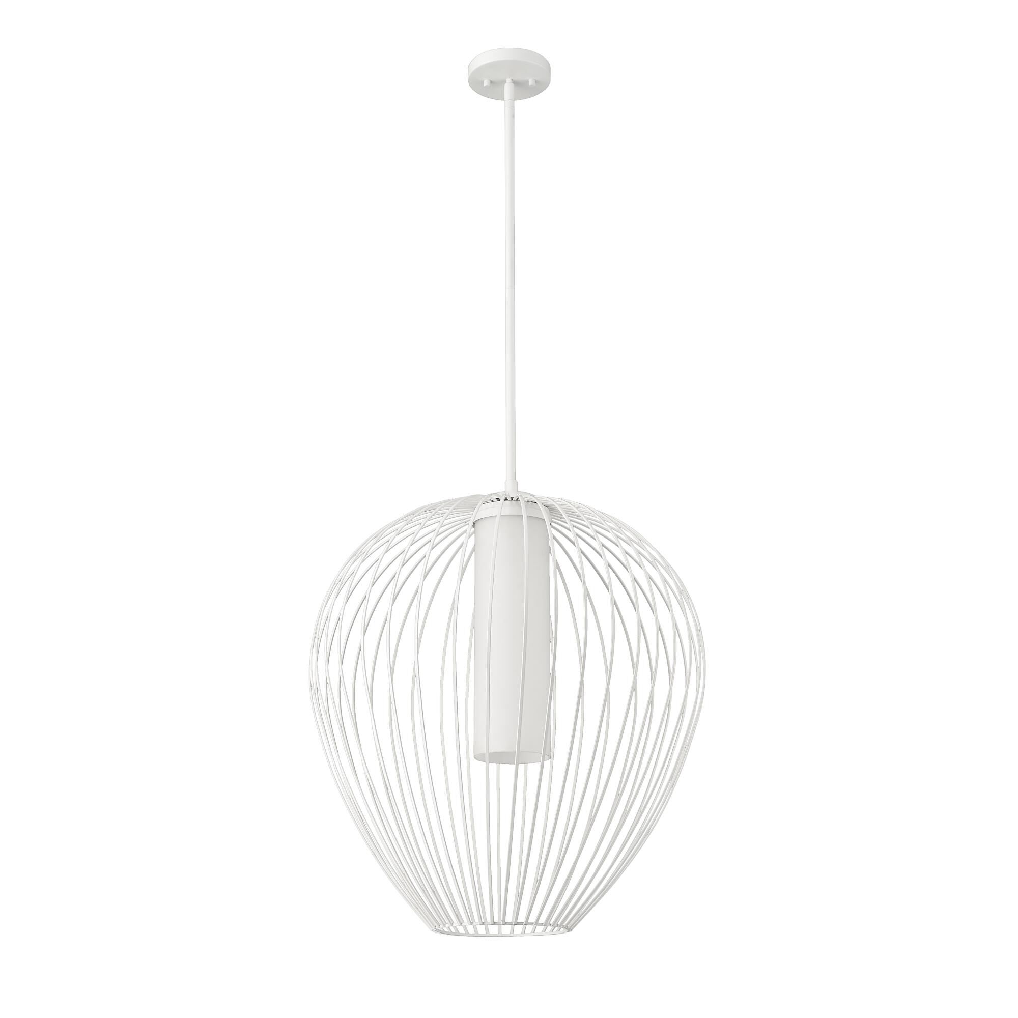 Shown in Textured White finish and White Opal glass