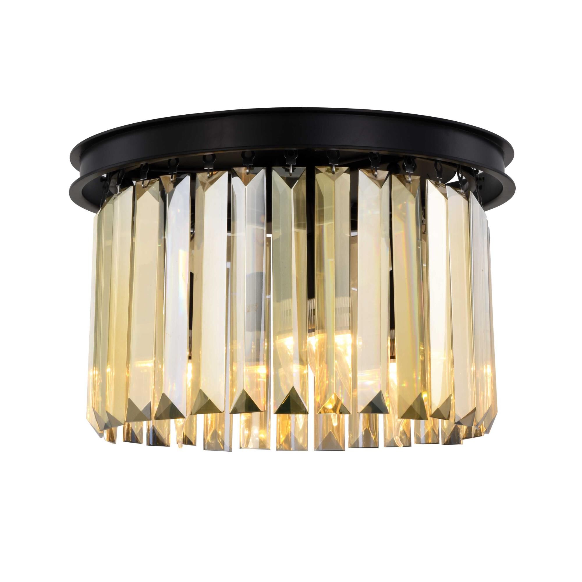 Shown in Matte Black finish and Royal Cut crystal and Golden Teak (Smoky) accent