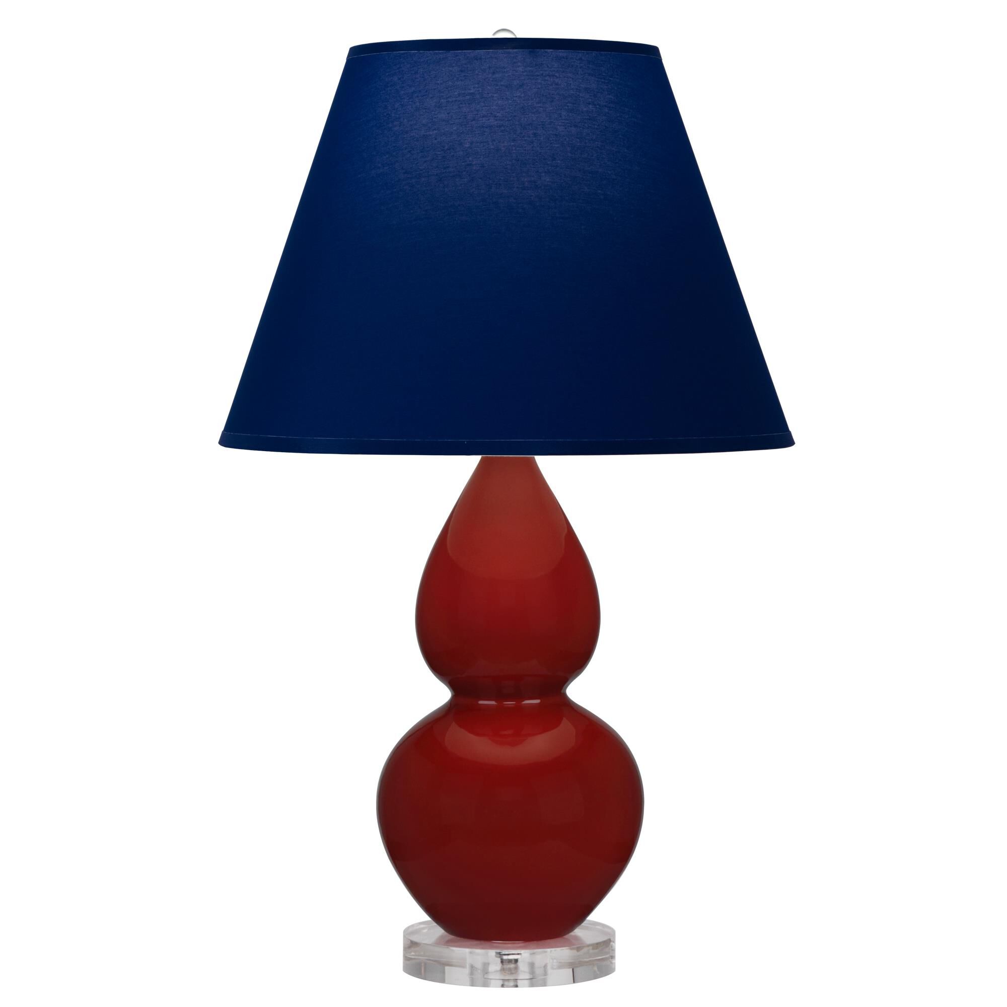 Shown in Oxblood finish and Navy with Gray Lining shade and Lucite accent
