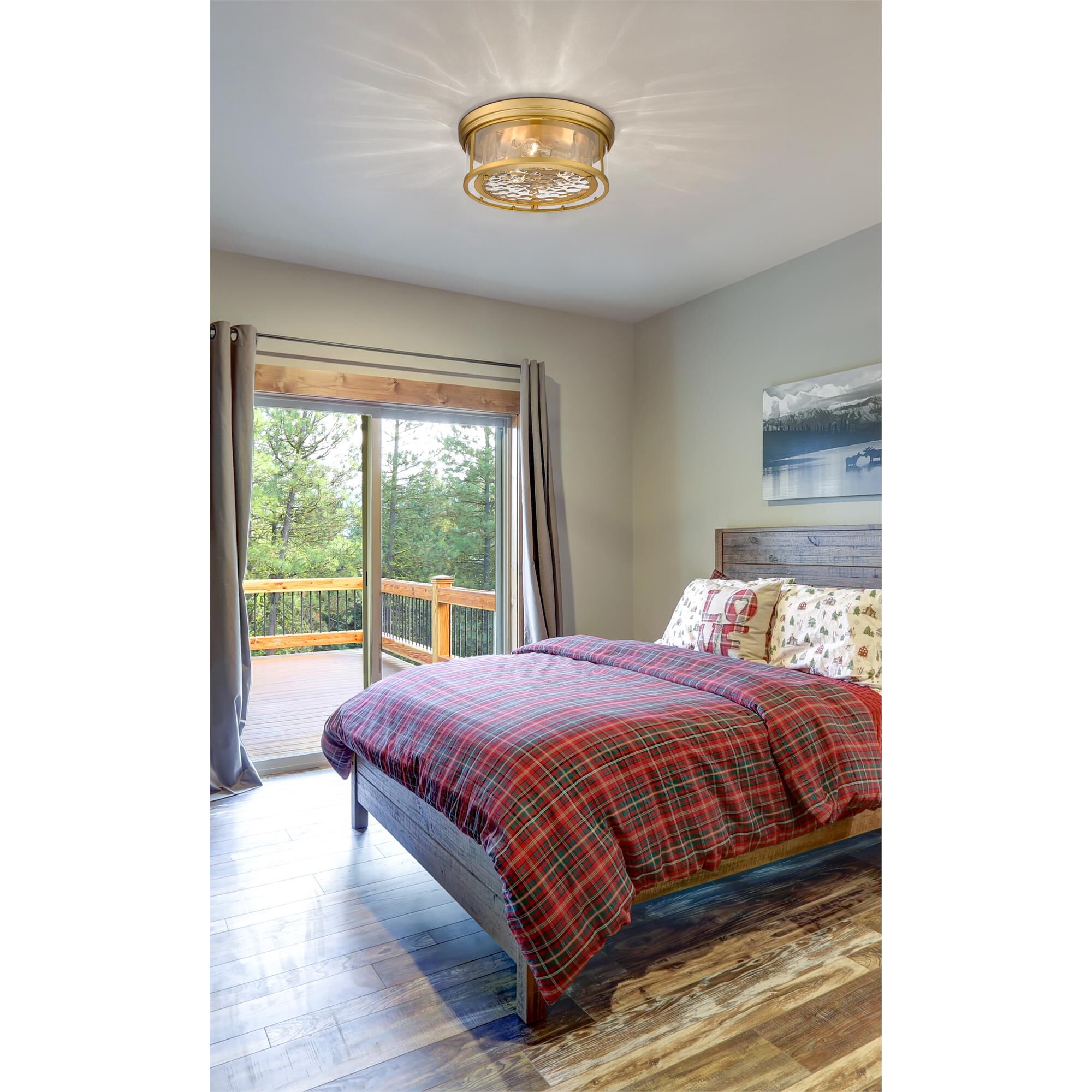 Shown in Olde Brass finish and Inner Clear Water and Outer Clear glass and No Shade shade