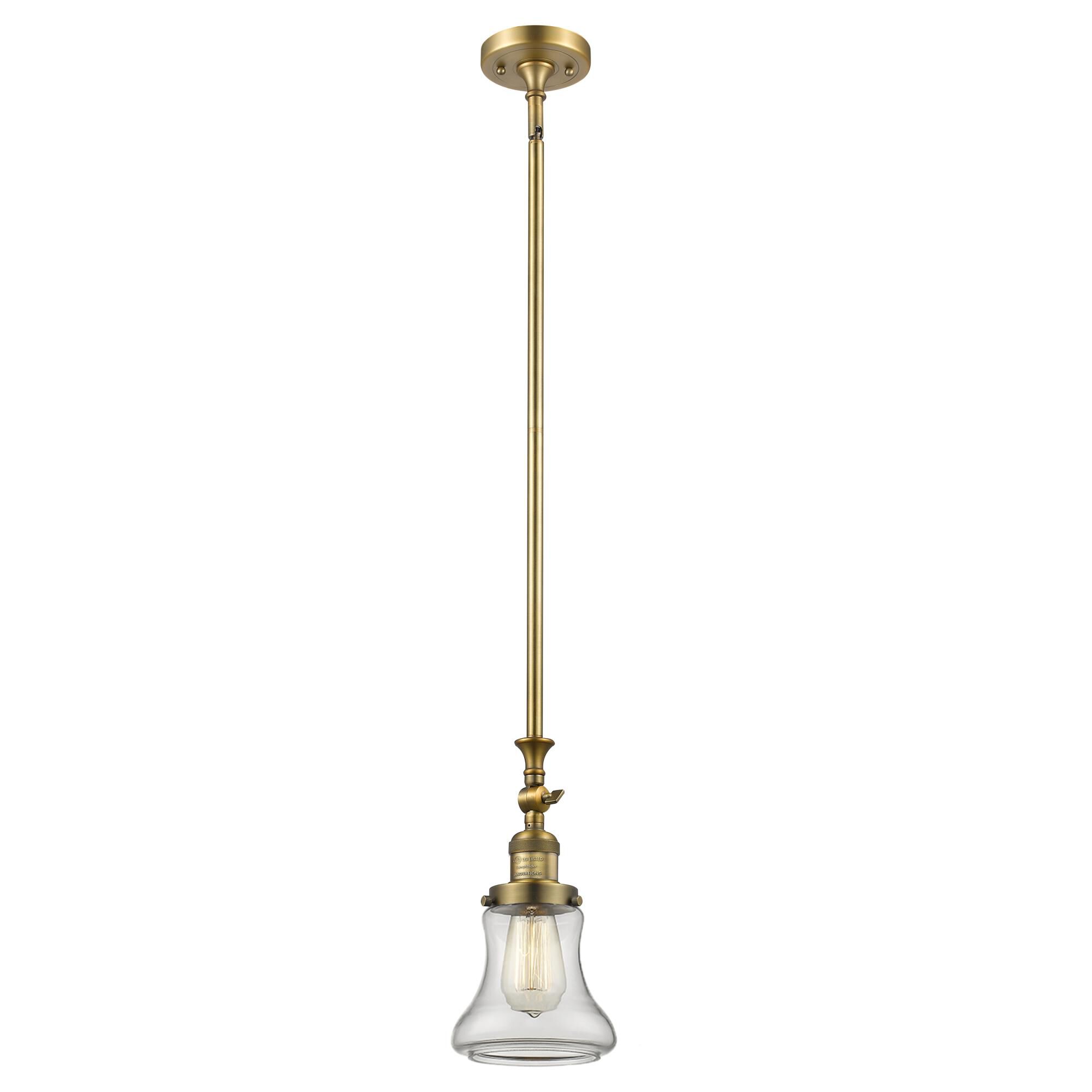 Shown in Brushed Brass finish and Clear glass