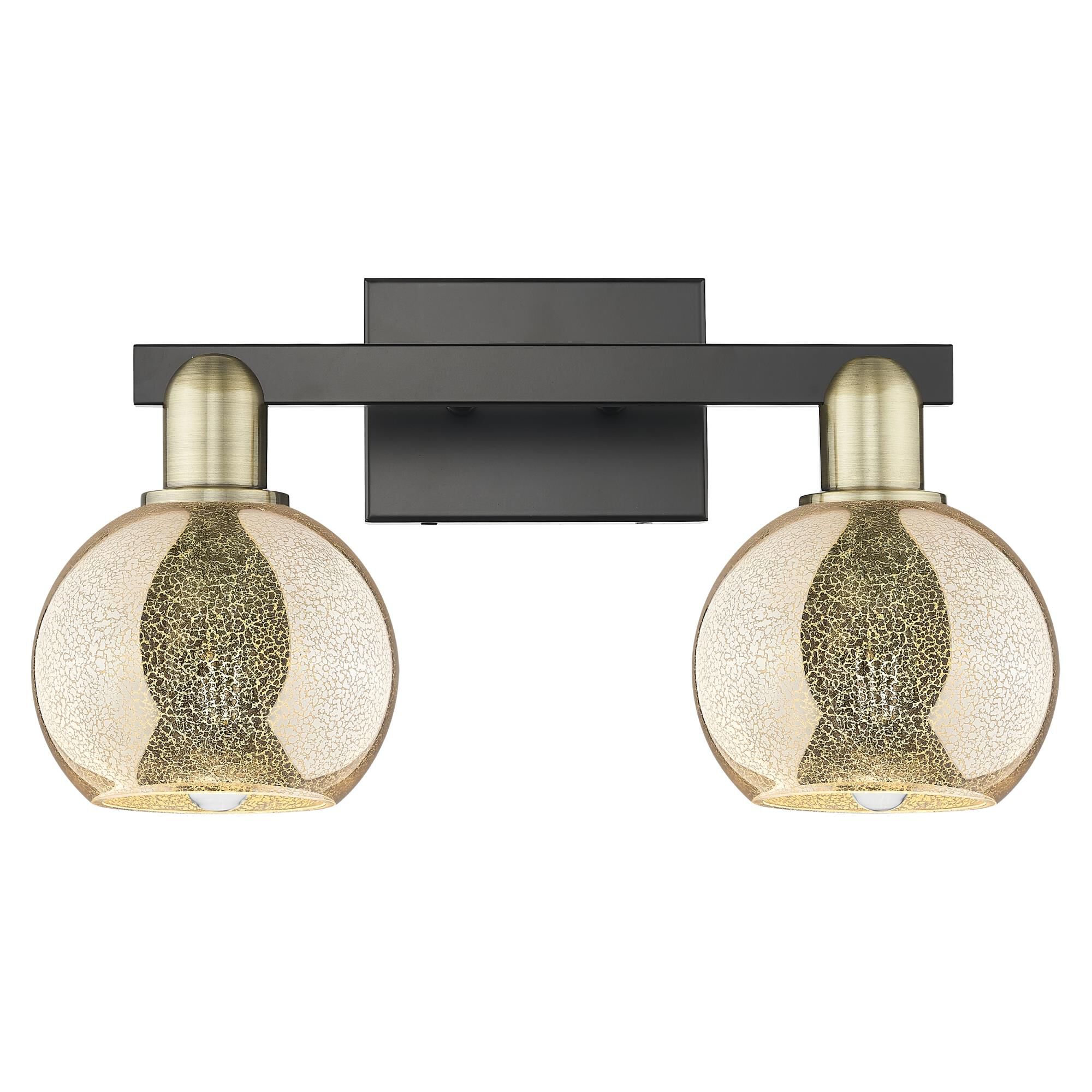 Shown in Black Antique Brass finish and Mercury glass