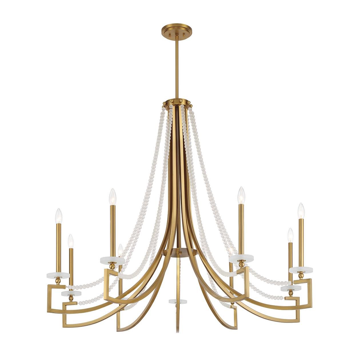 Shown in Warm Brass finish and Frosted glass