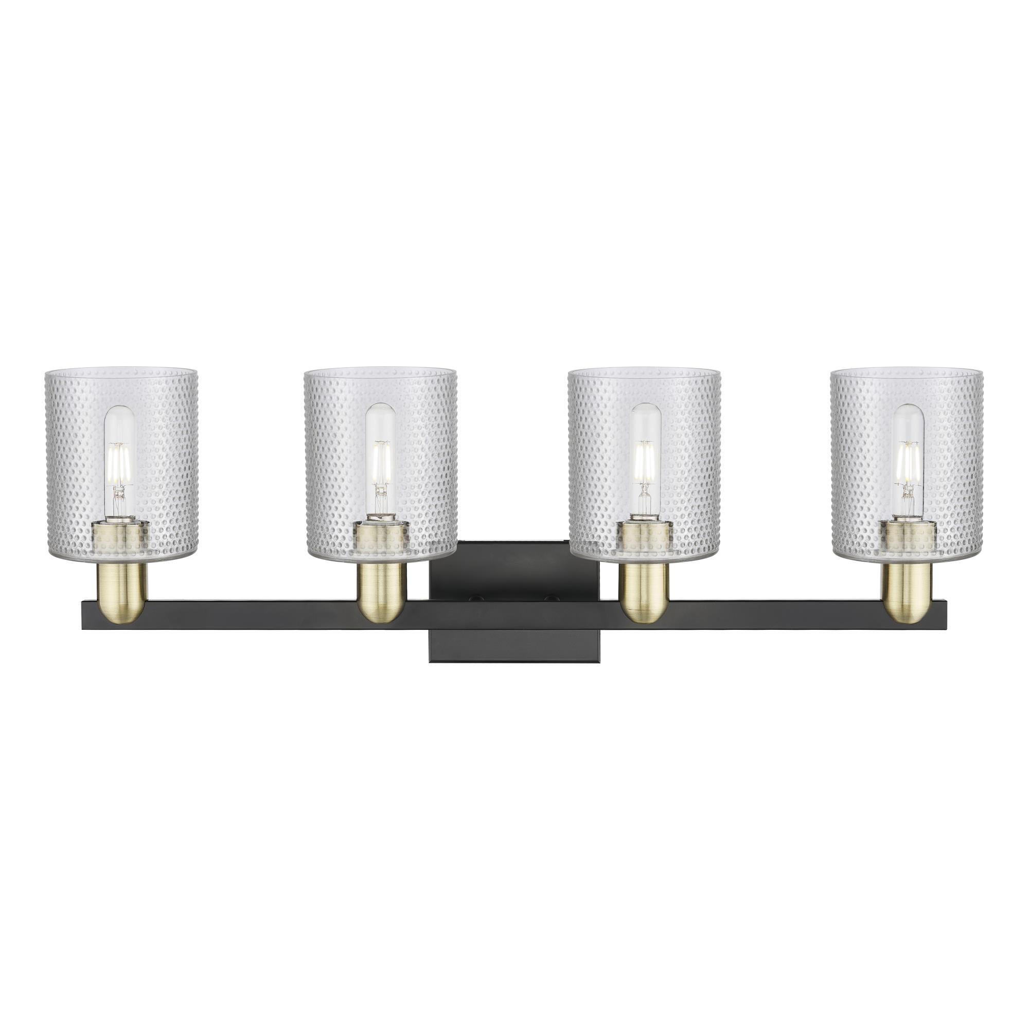 Shown in Black Antique Brass finish and Clear glass