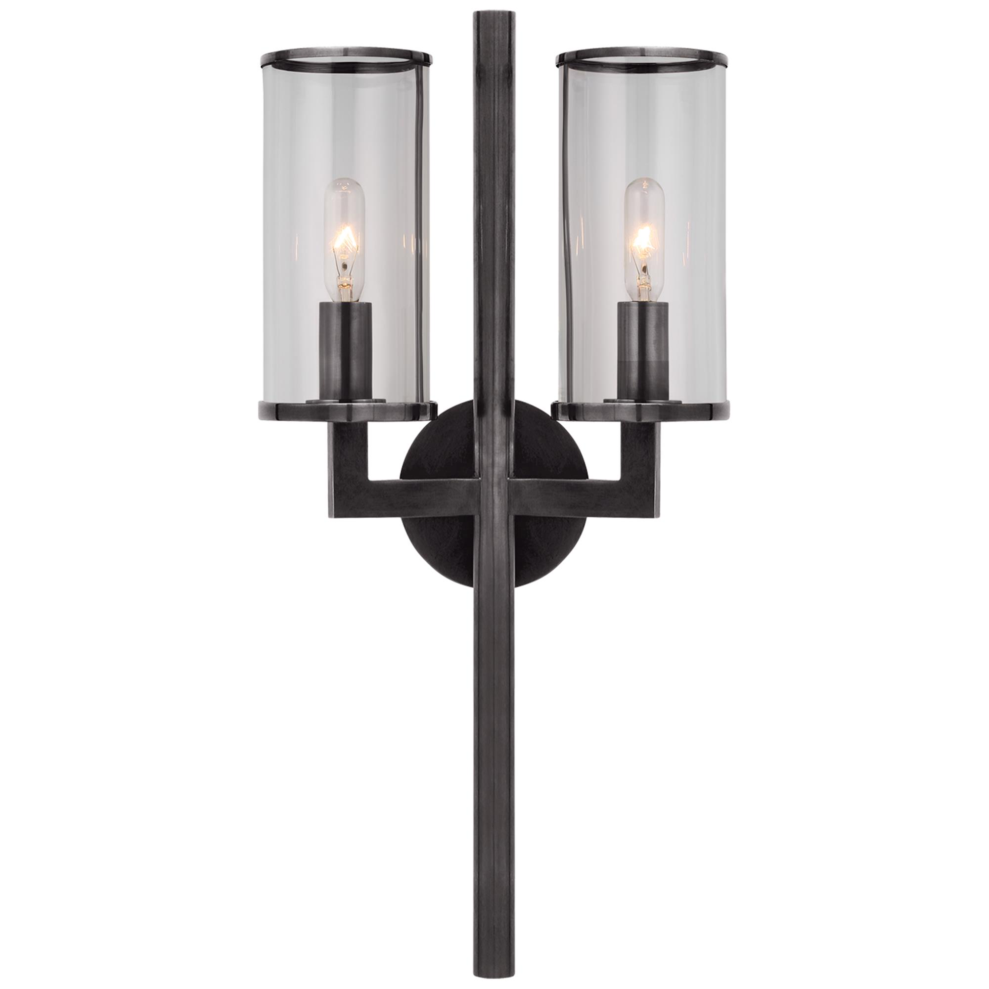 Shown in Bronze finish and Clear glass