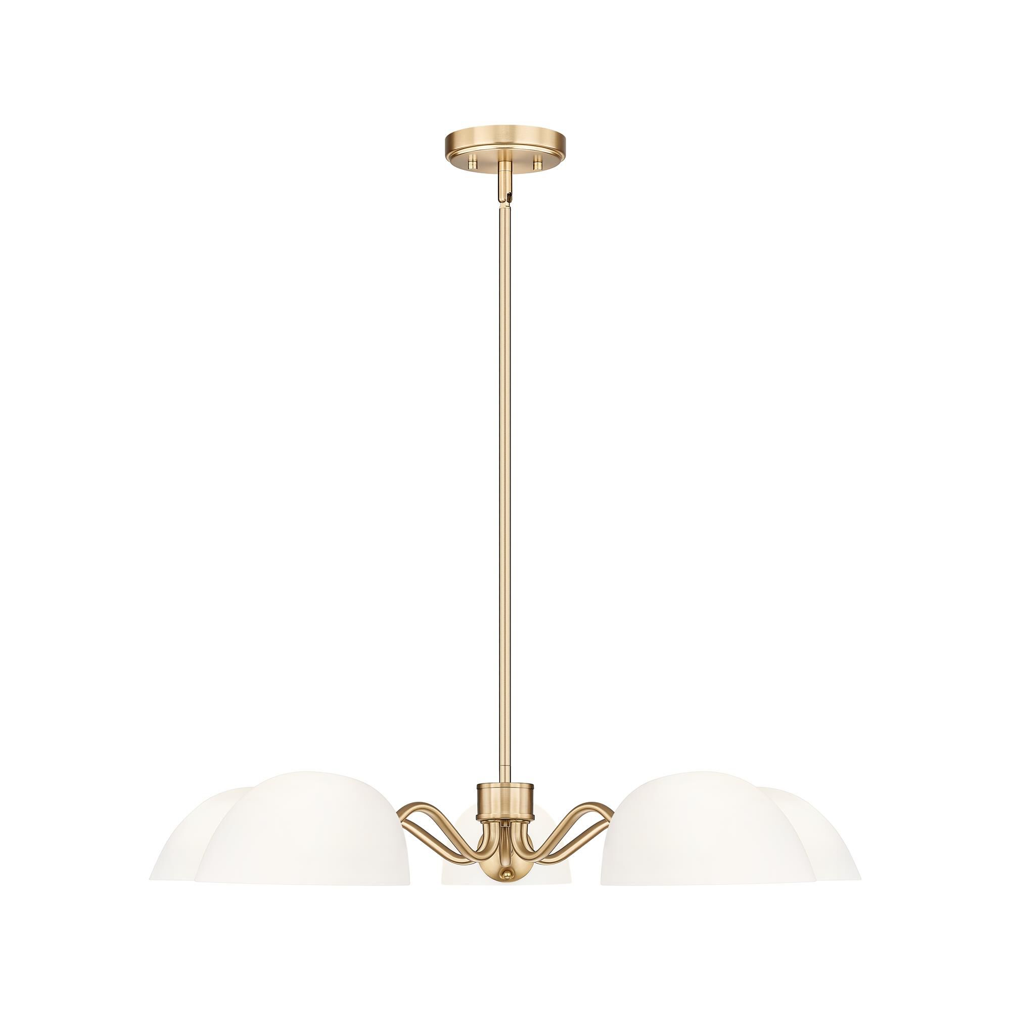 Shown in Modern Gold finish and White glass