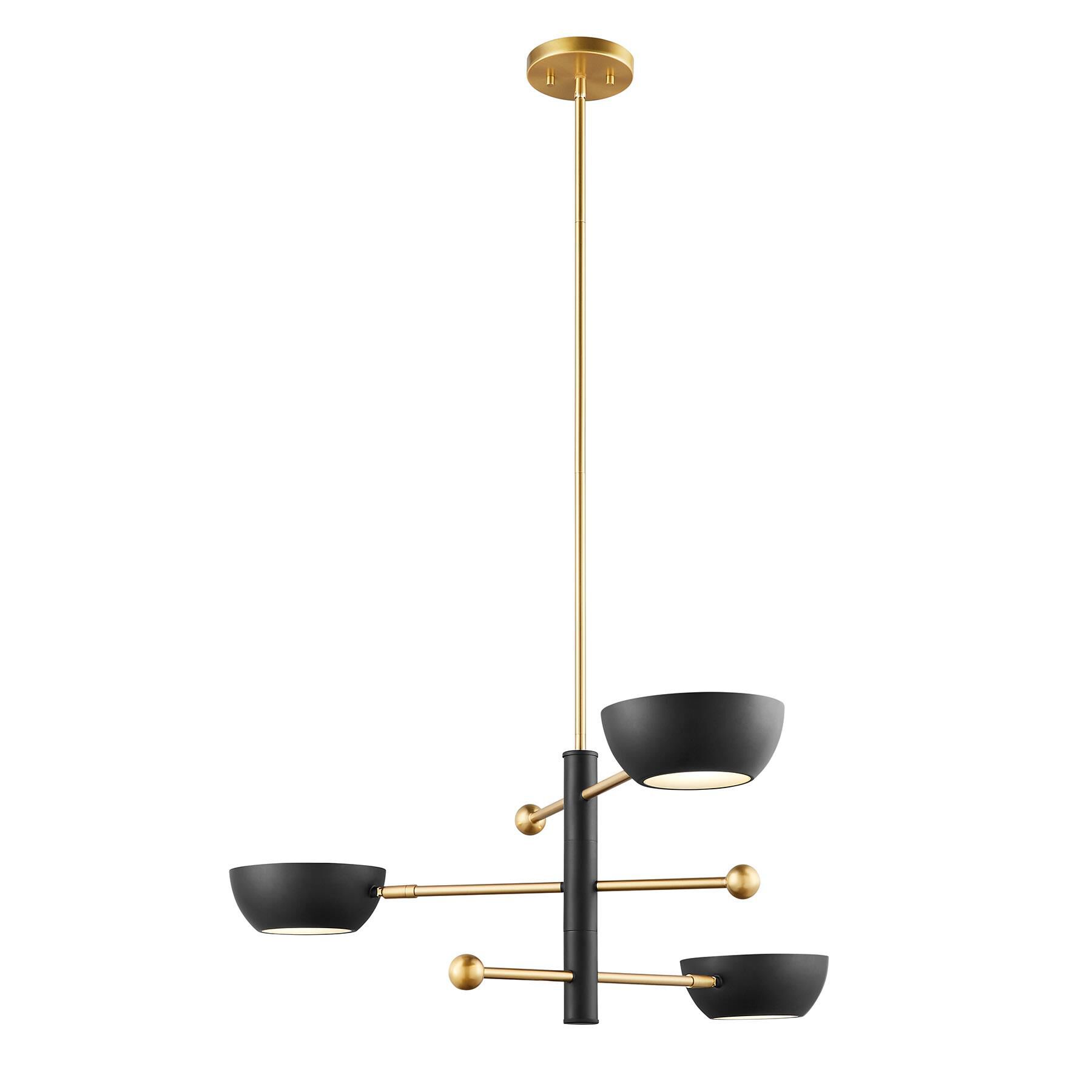 Shown in Matte Black and Natural Brass finish and Metal shade