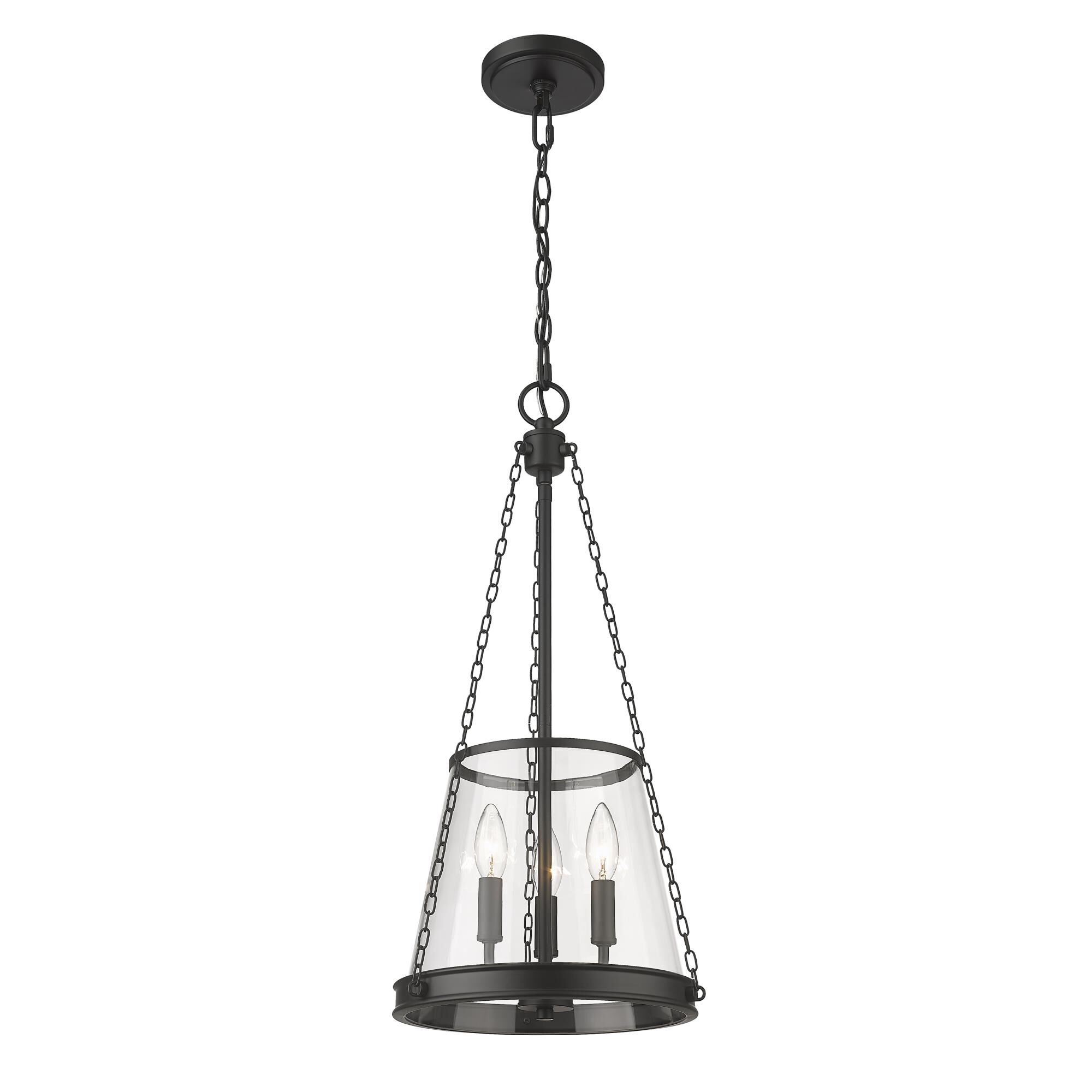 Shown in Matte Black finish and Clear glass