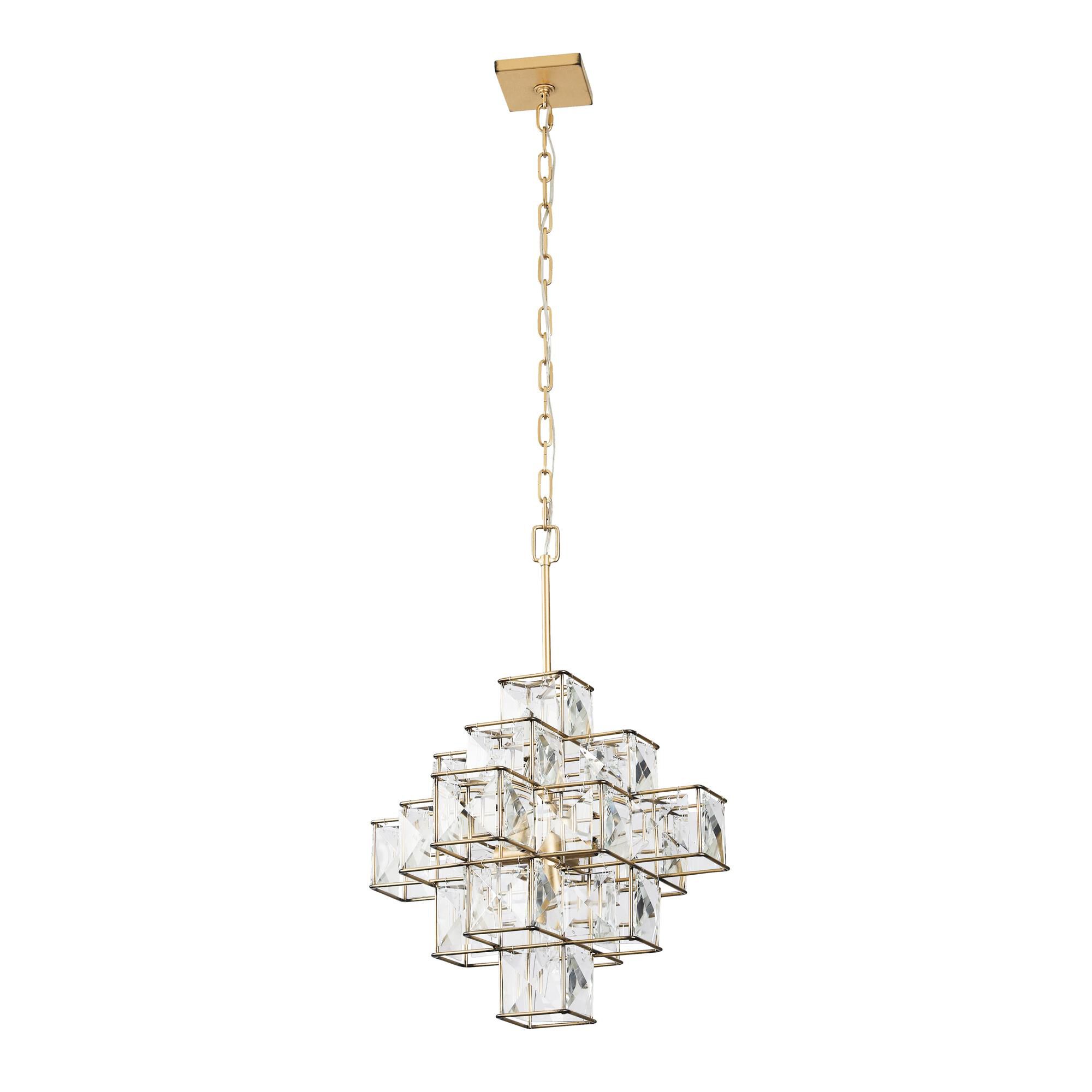 Shown in Calypso Gold finish and Faceted Panels - Clear crystal