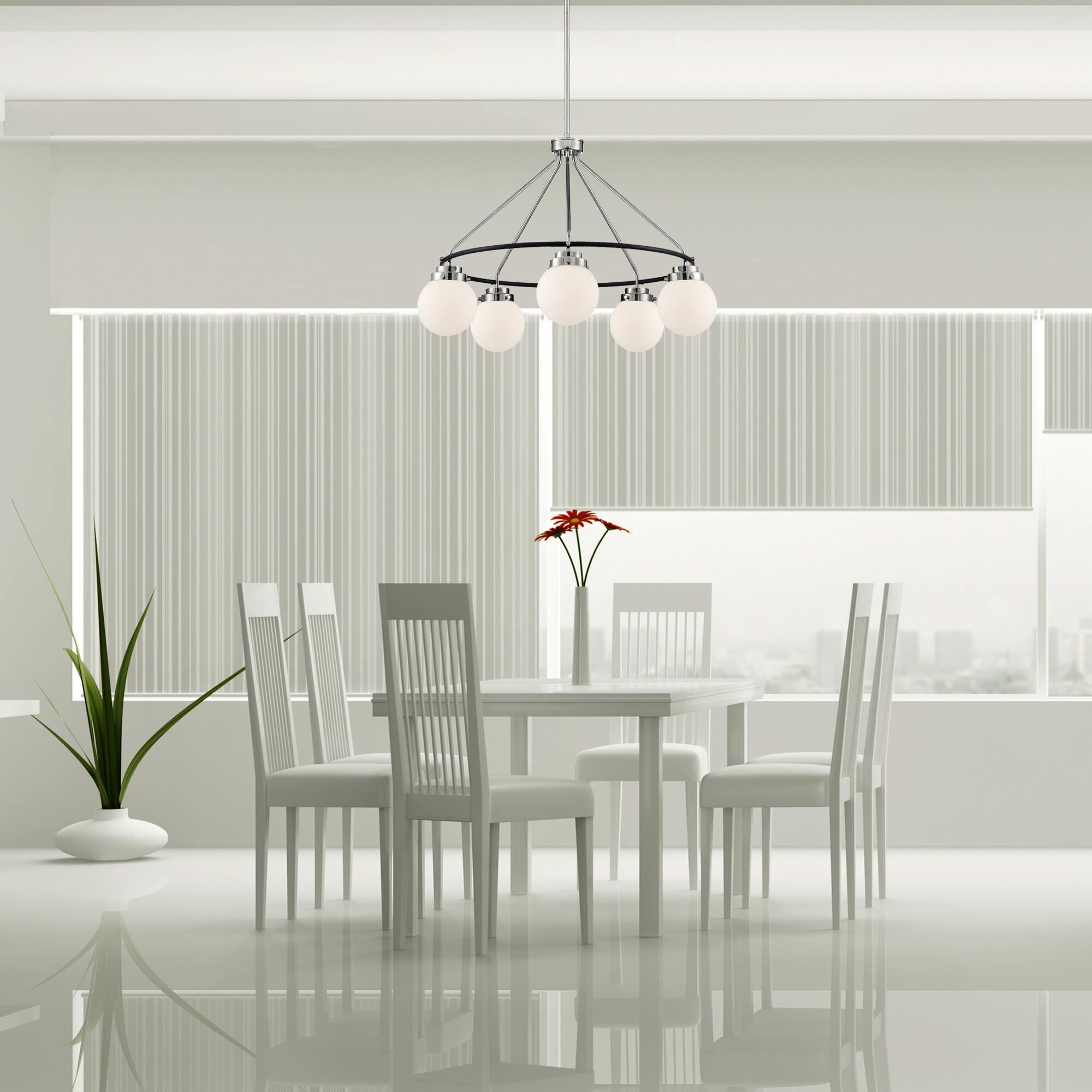 Elle 28 Inch 5 Light Chandelier by Designers Fountain