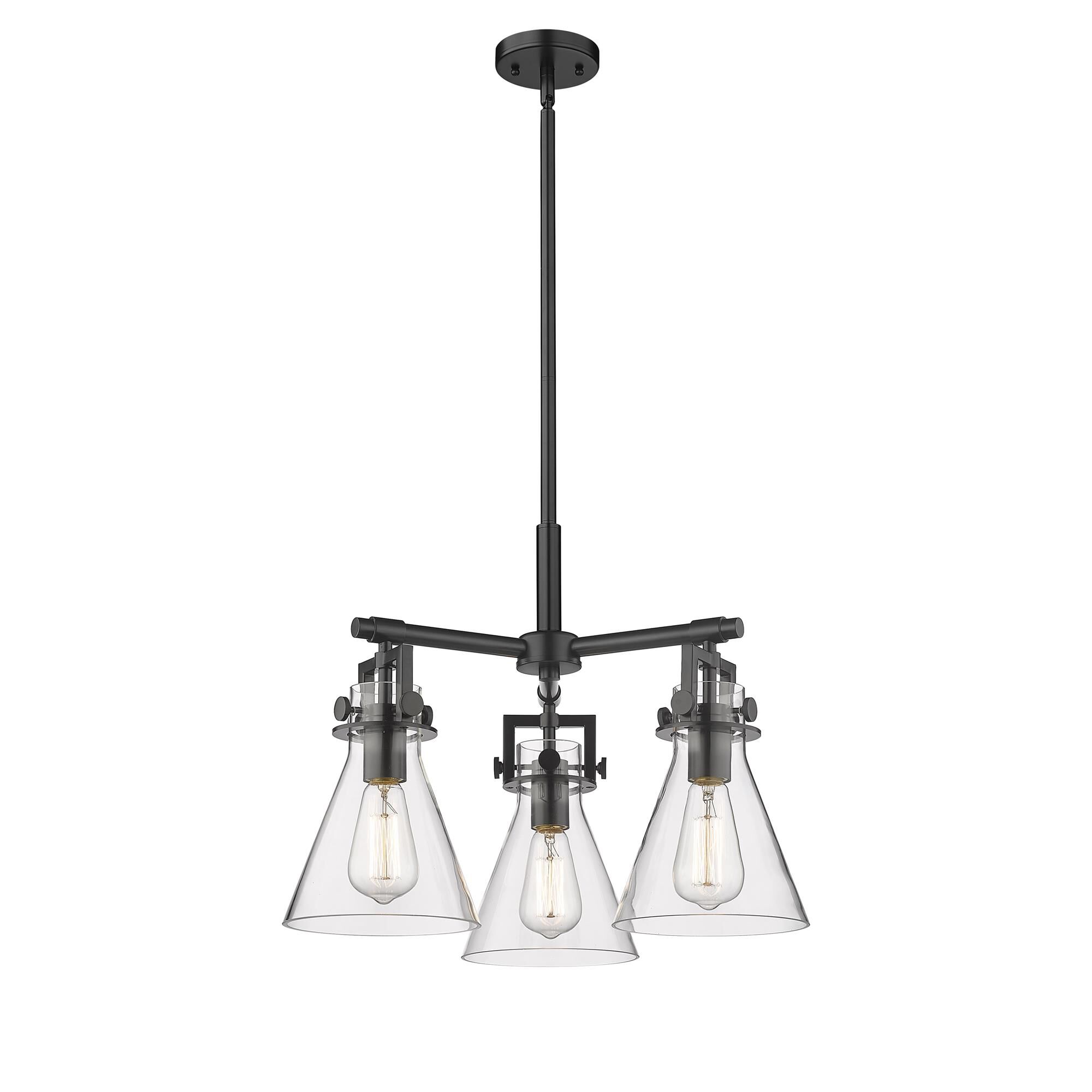 Shown in Matte Black finish and Clear glass
