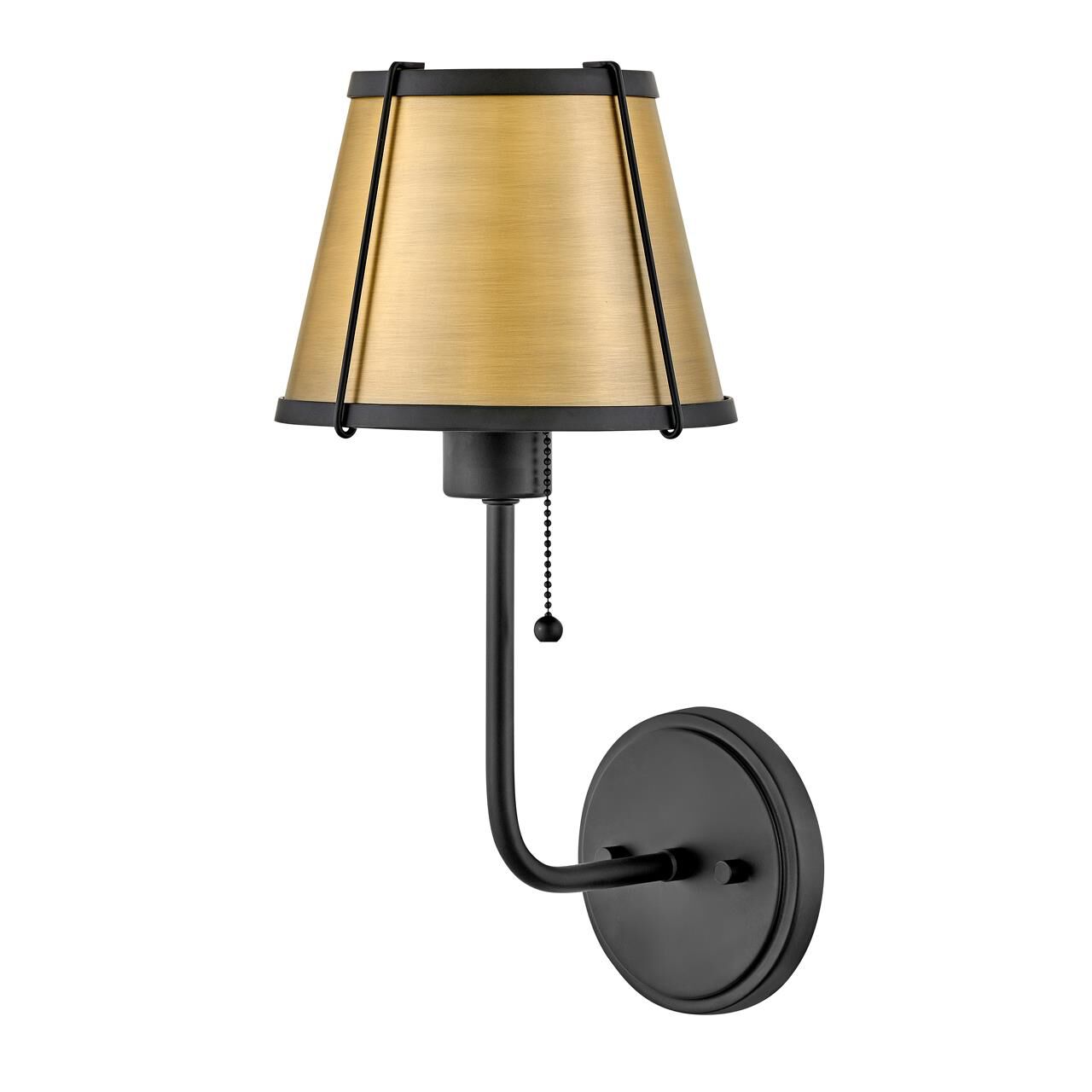 Shown in Black With Lacquered Dark Brass Accents finish