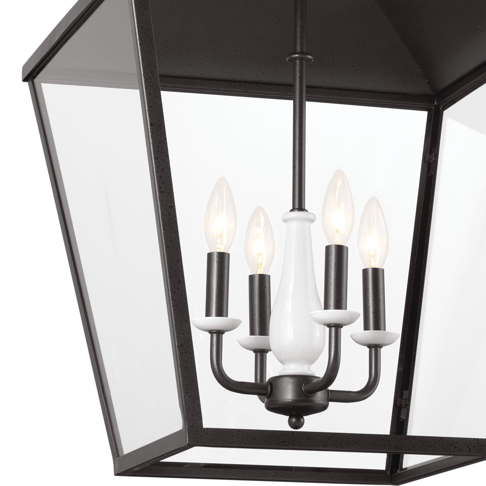Shown in Anvil Iron finish and Transparent glass