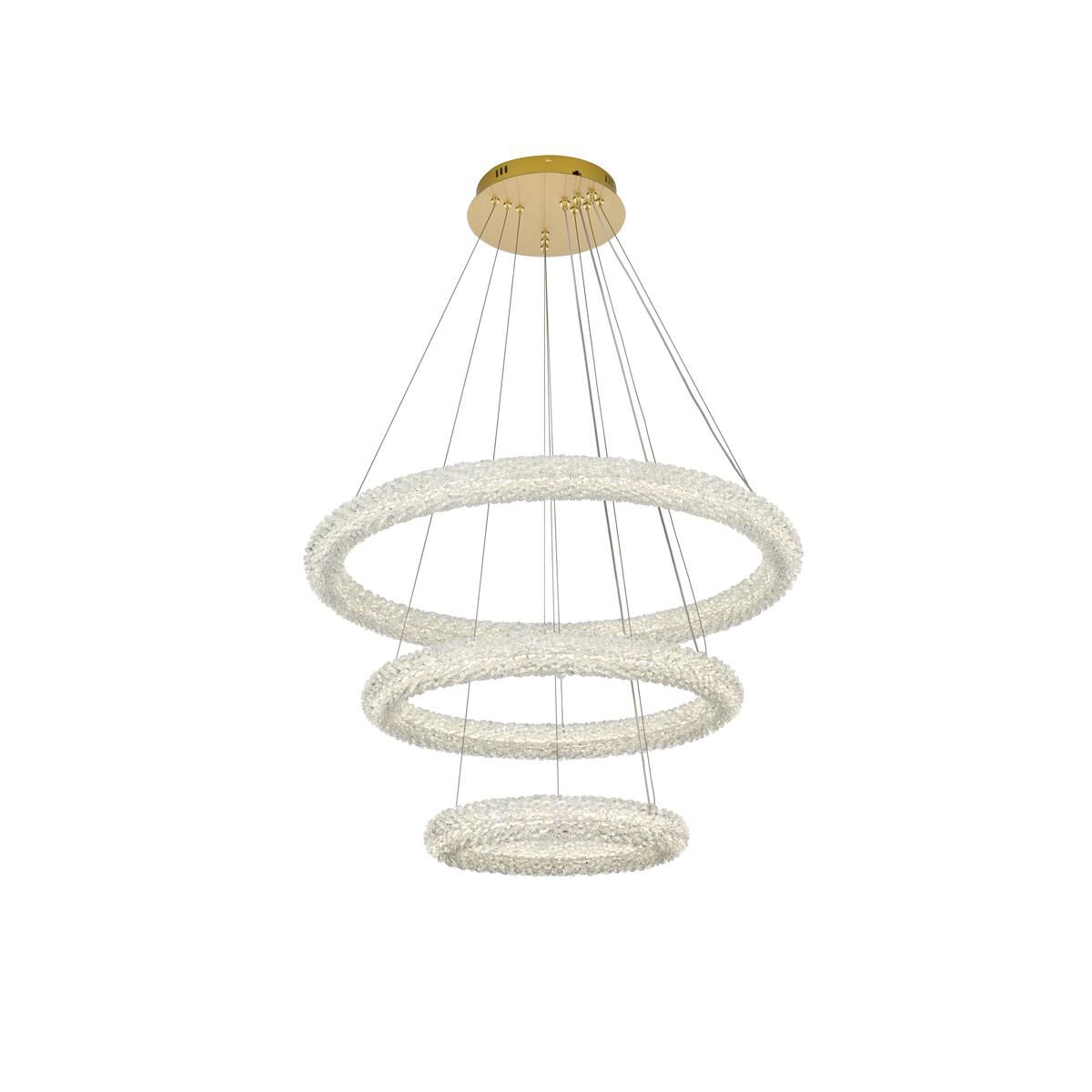 Shown in Satin Gold finish and Clear Royal Cut crystal