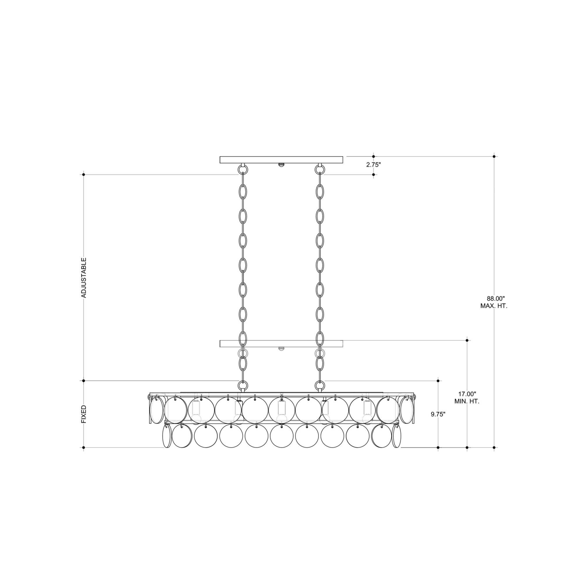 Settat 40 Inch 5 Light Chandelier by Currey and Company