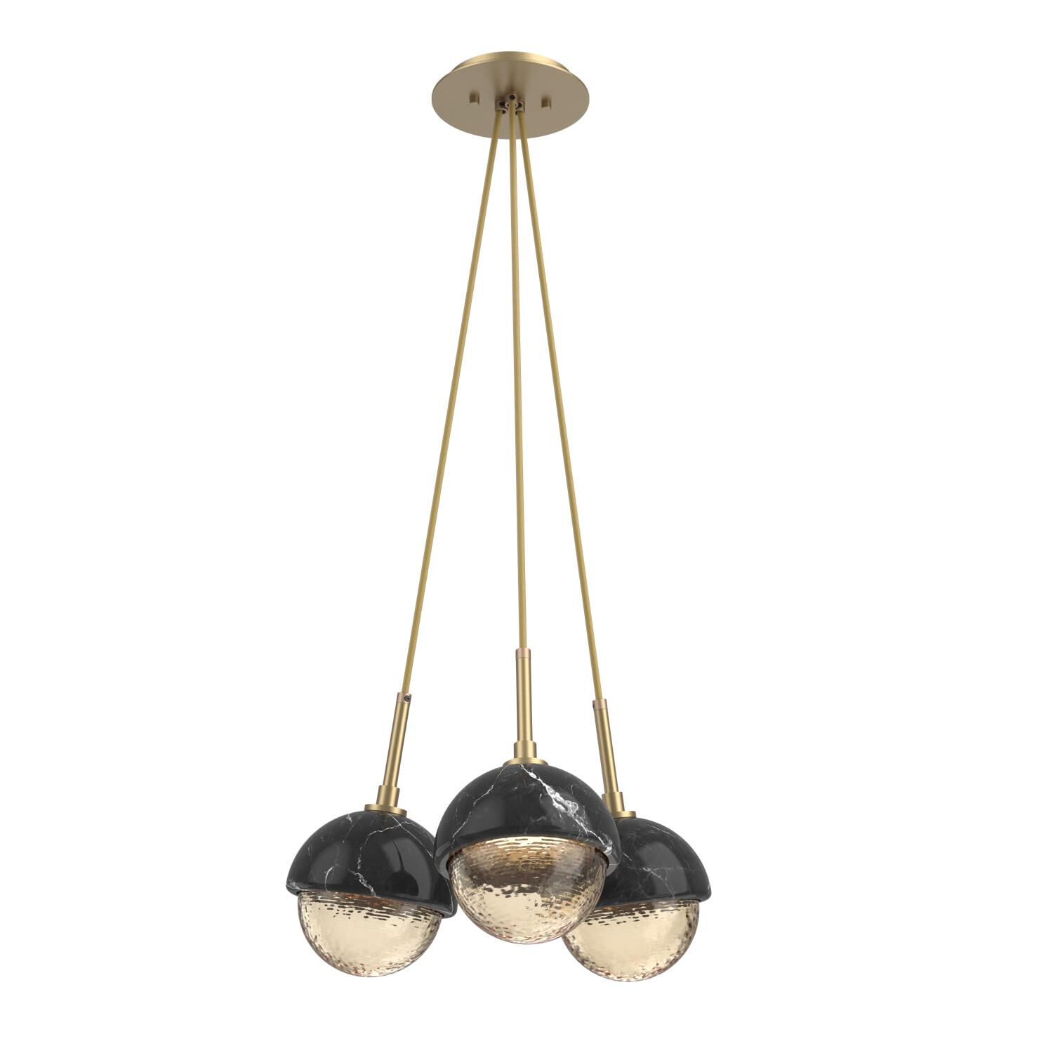 Shown in Novel Brass finish and Amber glass and Black Marble accent