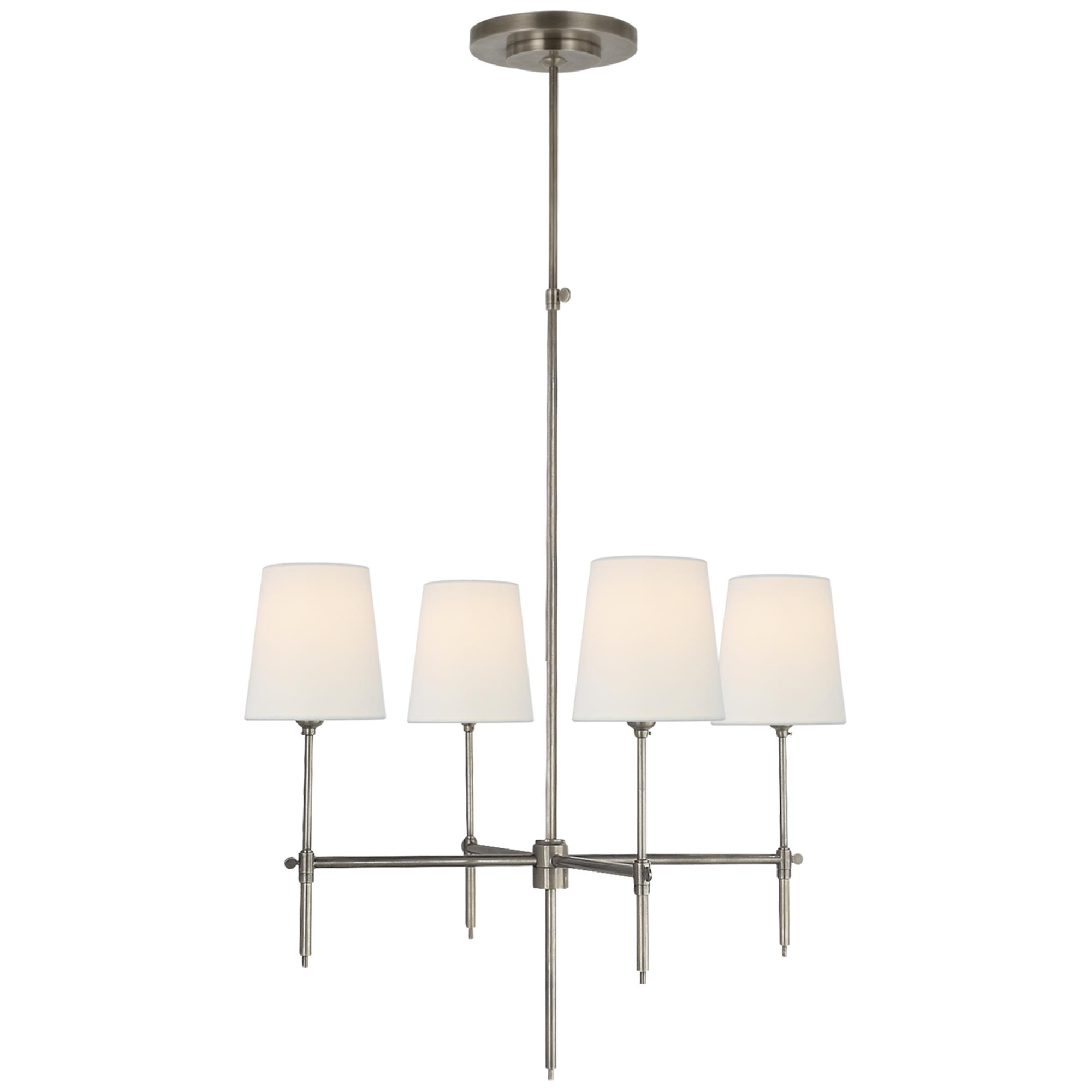 Shown in Antique Nickel finish and Linen shade
