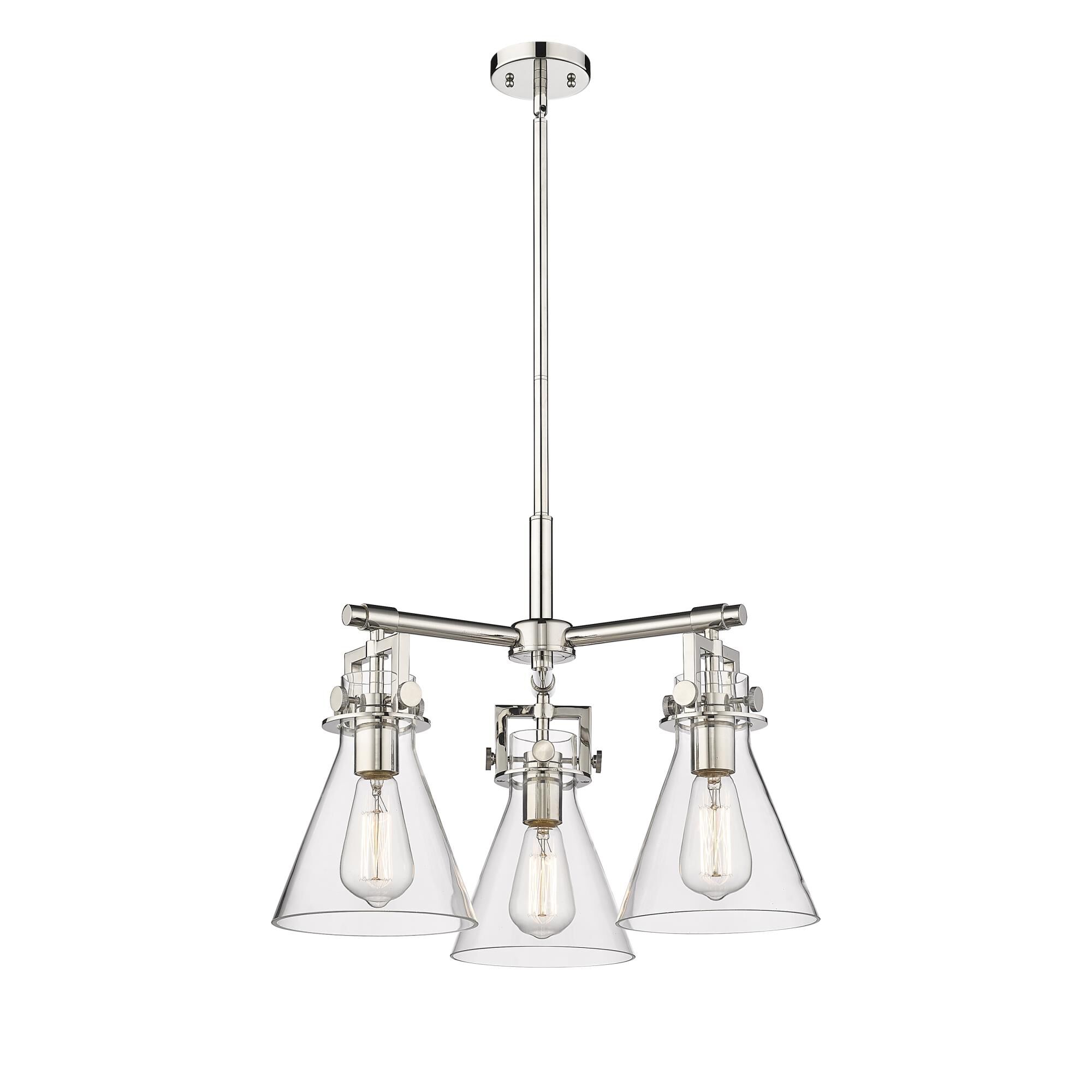 Shown in Polished Nickel finish and Clear glass