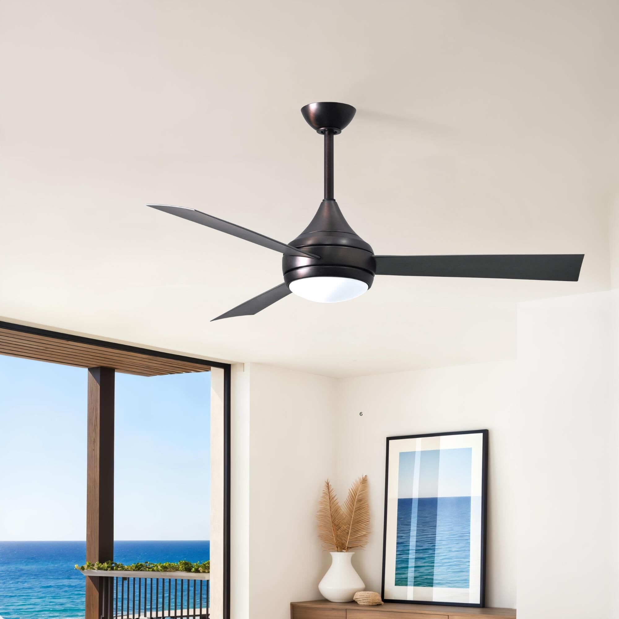 Donaire Outdoor Coastal Wet Rated 52 Inch Ceiling Fan with Light Kit by Matthews Fan Company