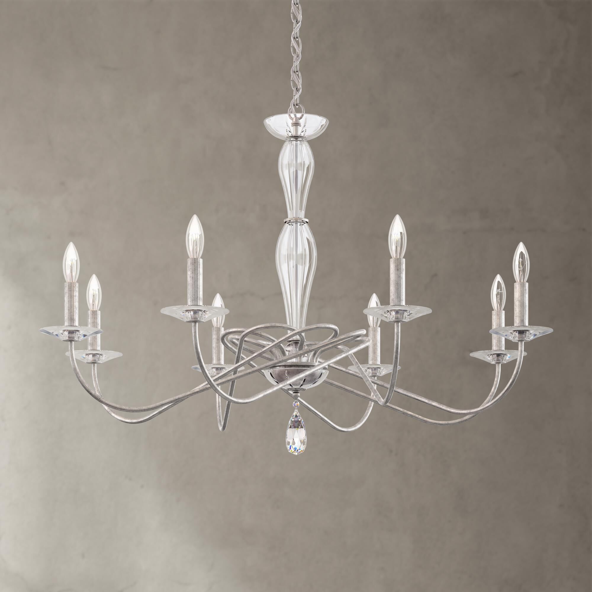 Shown in Antique Silver finish and Clear Heritage Cyrstal crystal