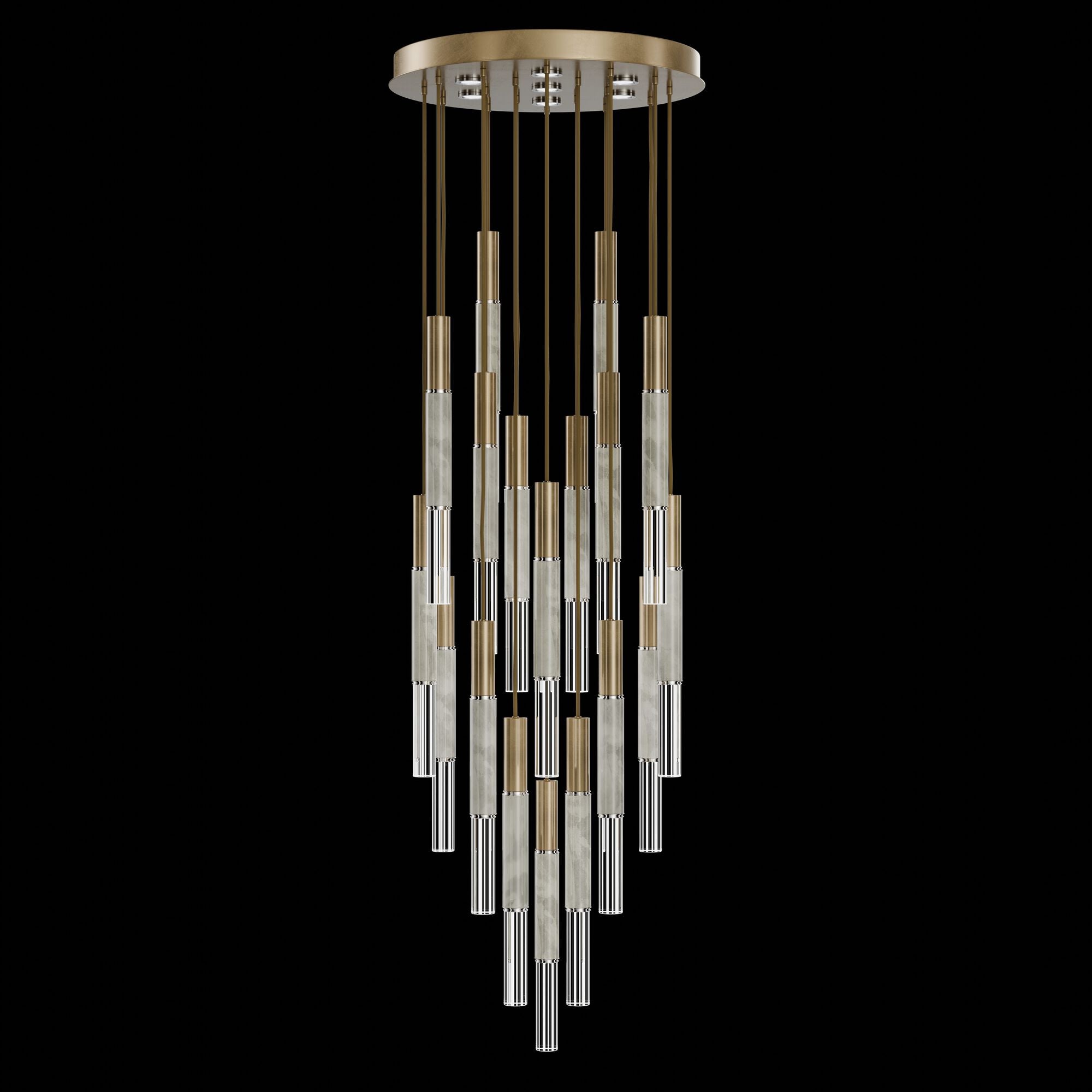 Shown in Gold finish and True crystal and False glass