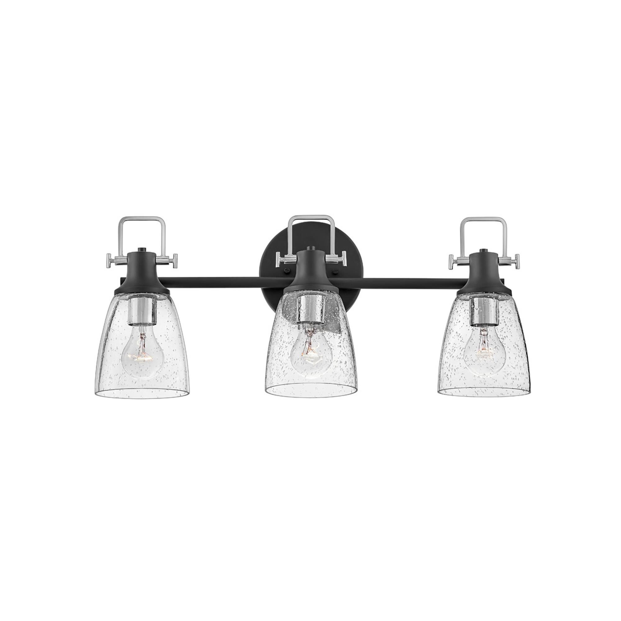Shown in Black with Chrome finish and Clear Seedy glass