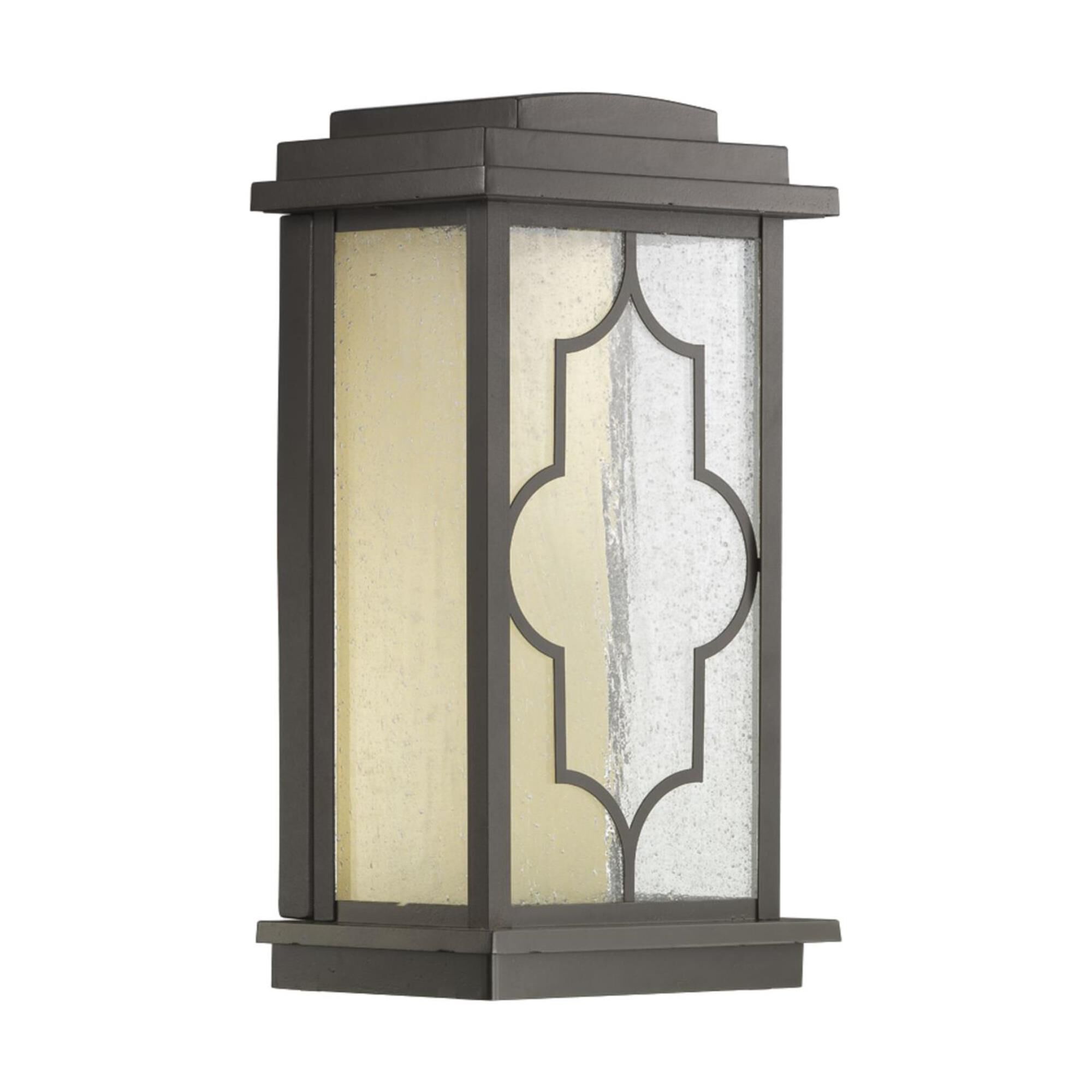 Shown in Architectural Bronze finish and Clear Seeded glass