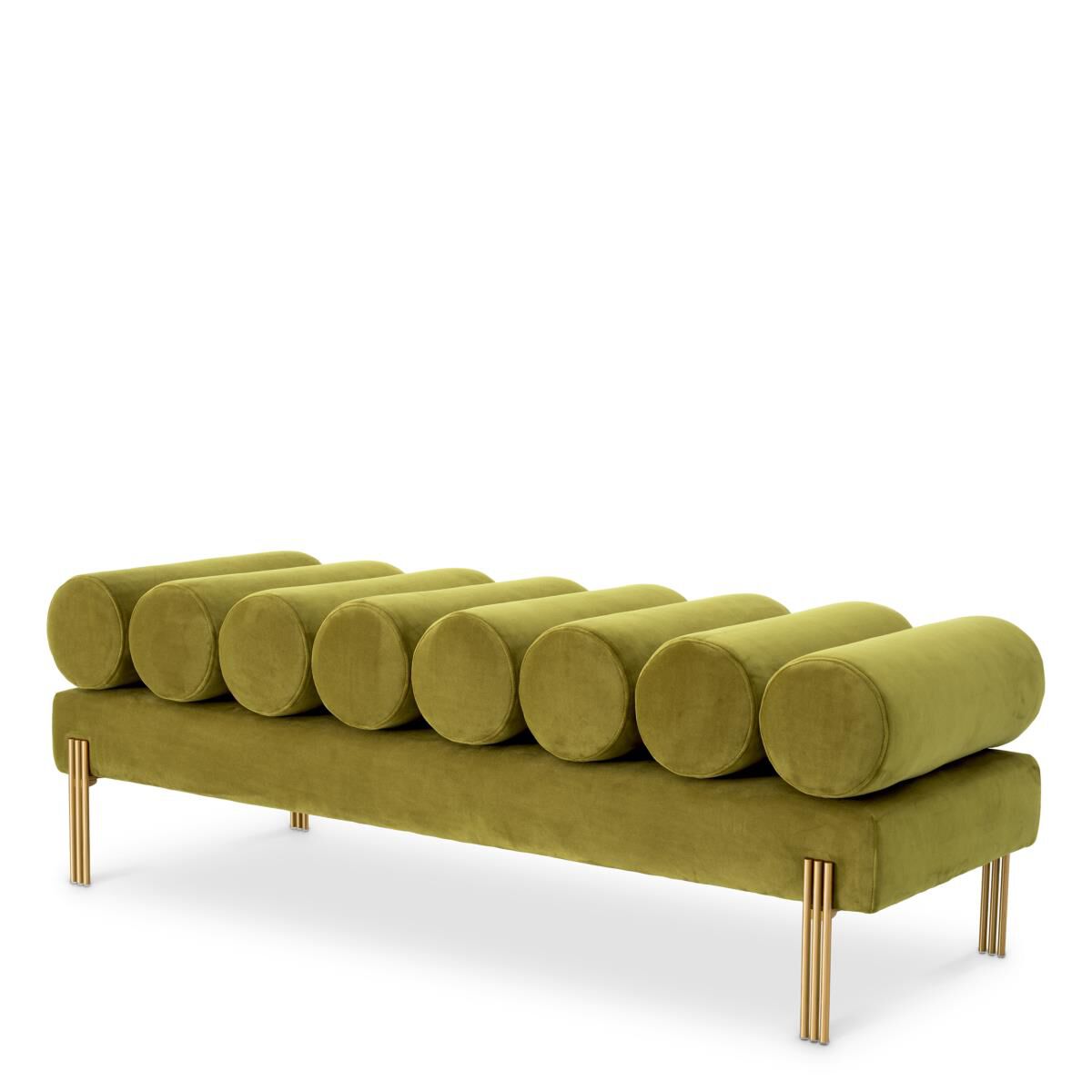 Shown in Savona Vintage Green Velvet, Brushed Brass finish