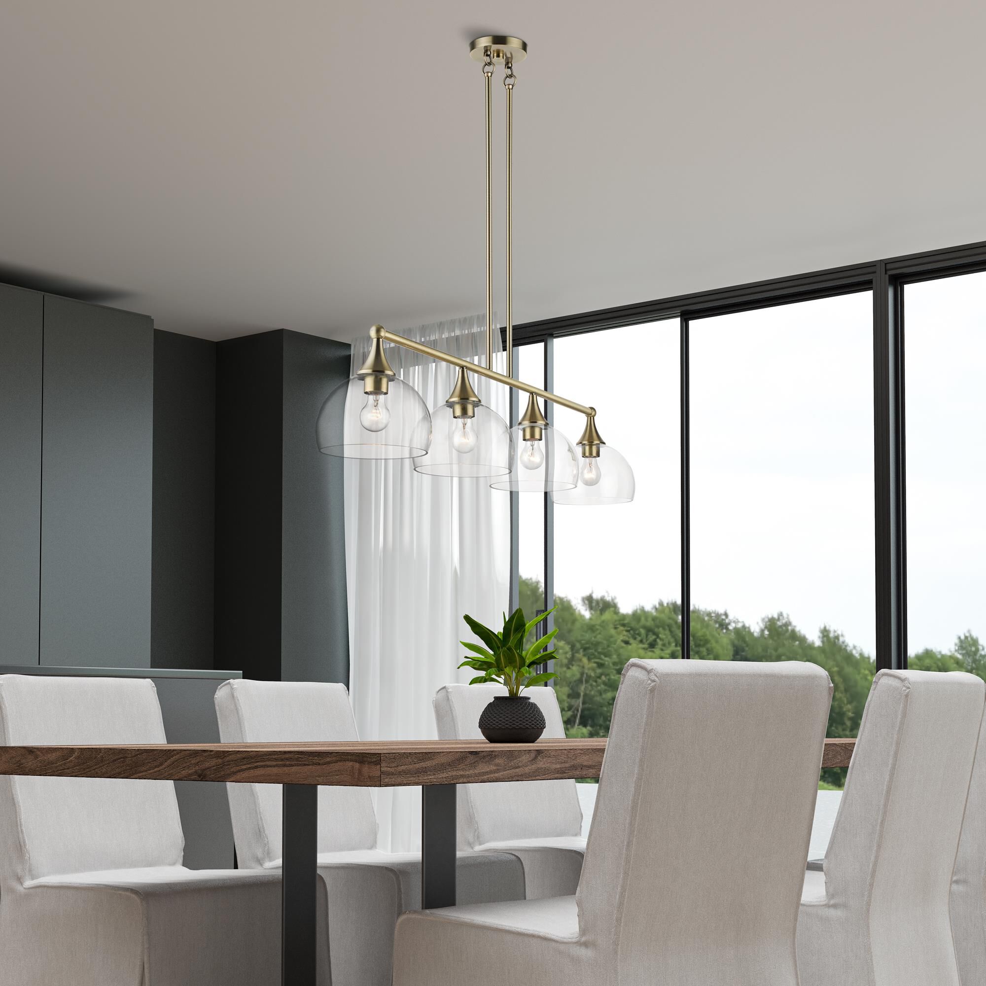 Glendon 45 Inch 4 Light Linear Suspension Light by Livex Lighting