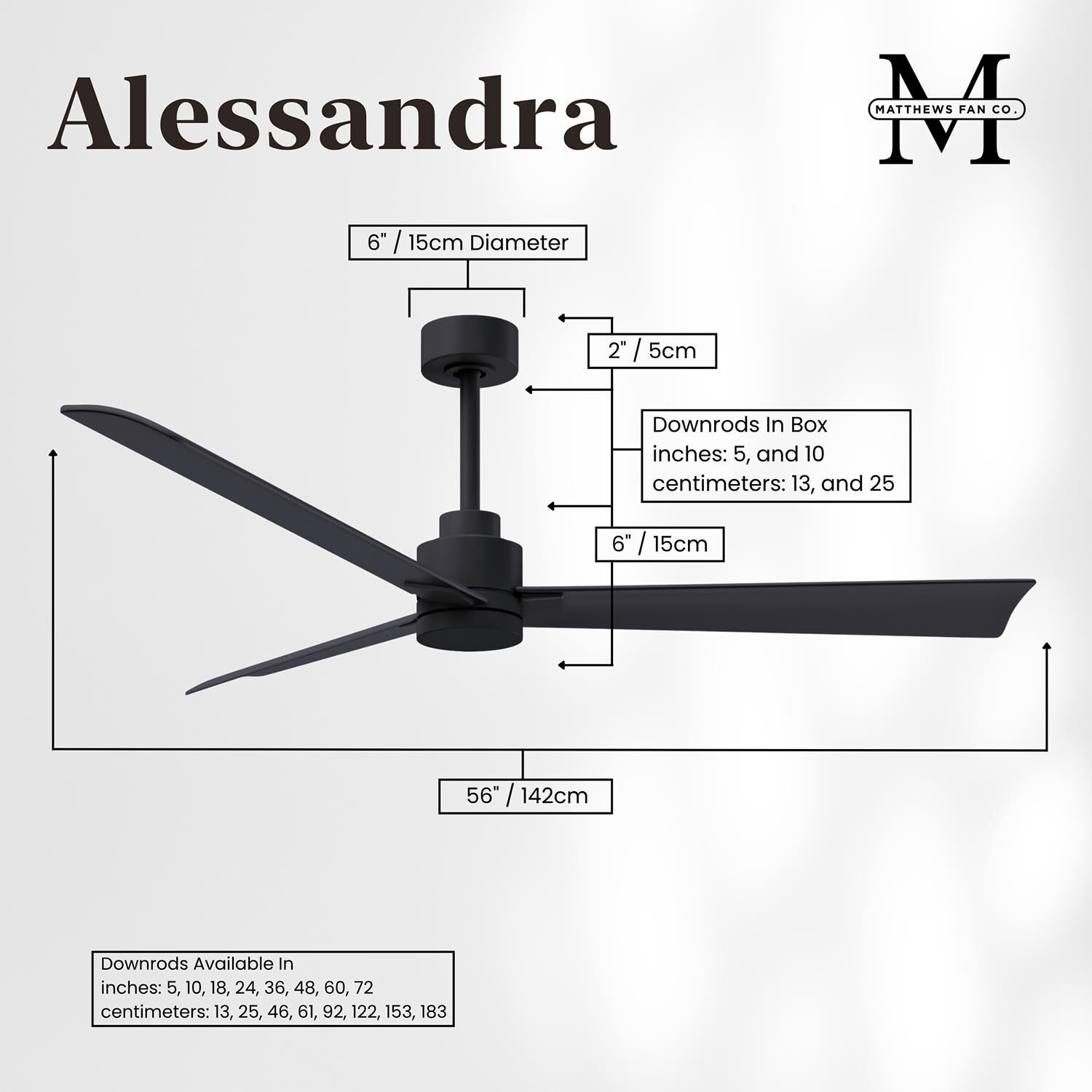 Alessandra 56 Inch Ceiling Fan by Matthews Fan Company