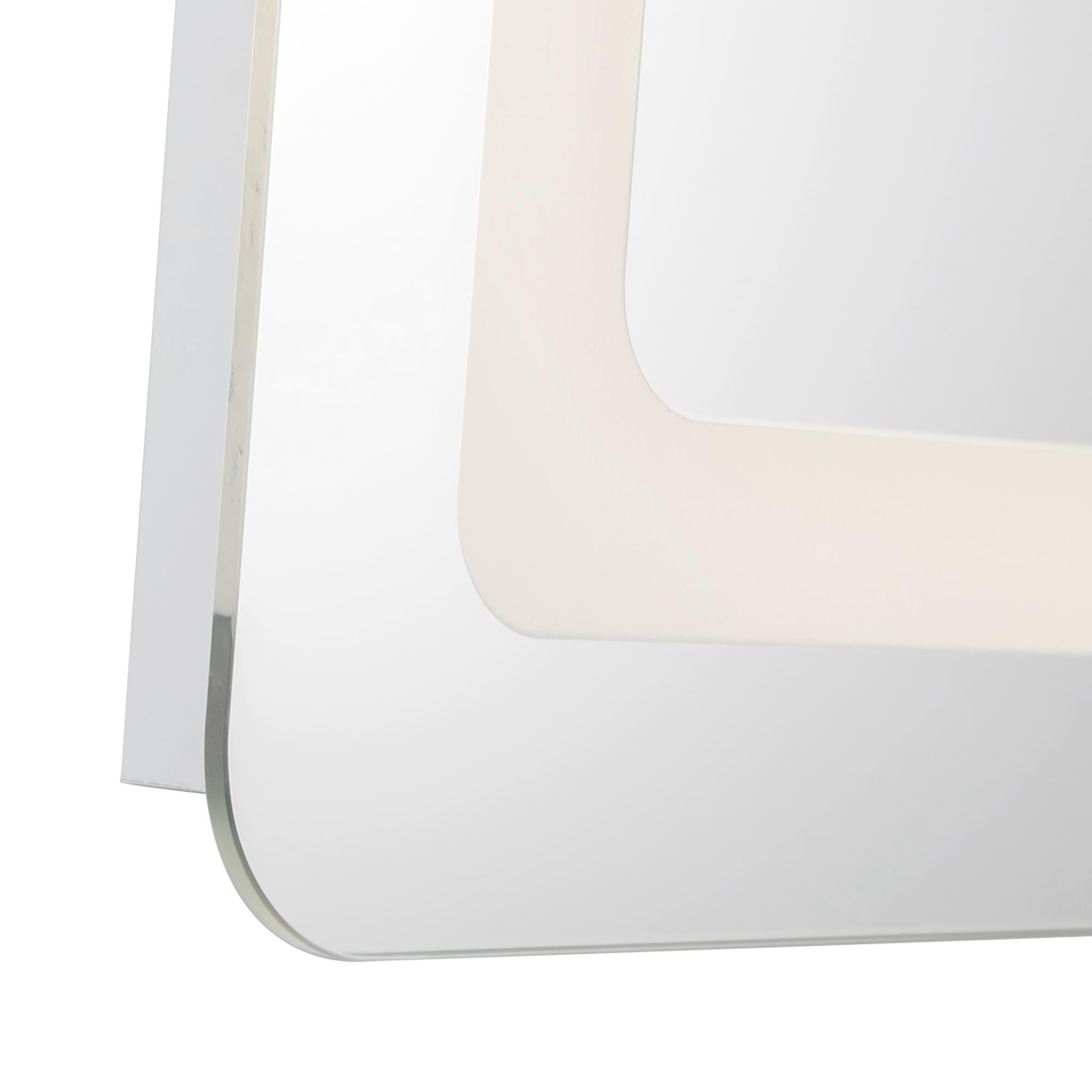 Shown in Sandblasted Merc Edge finish and Frosted glass