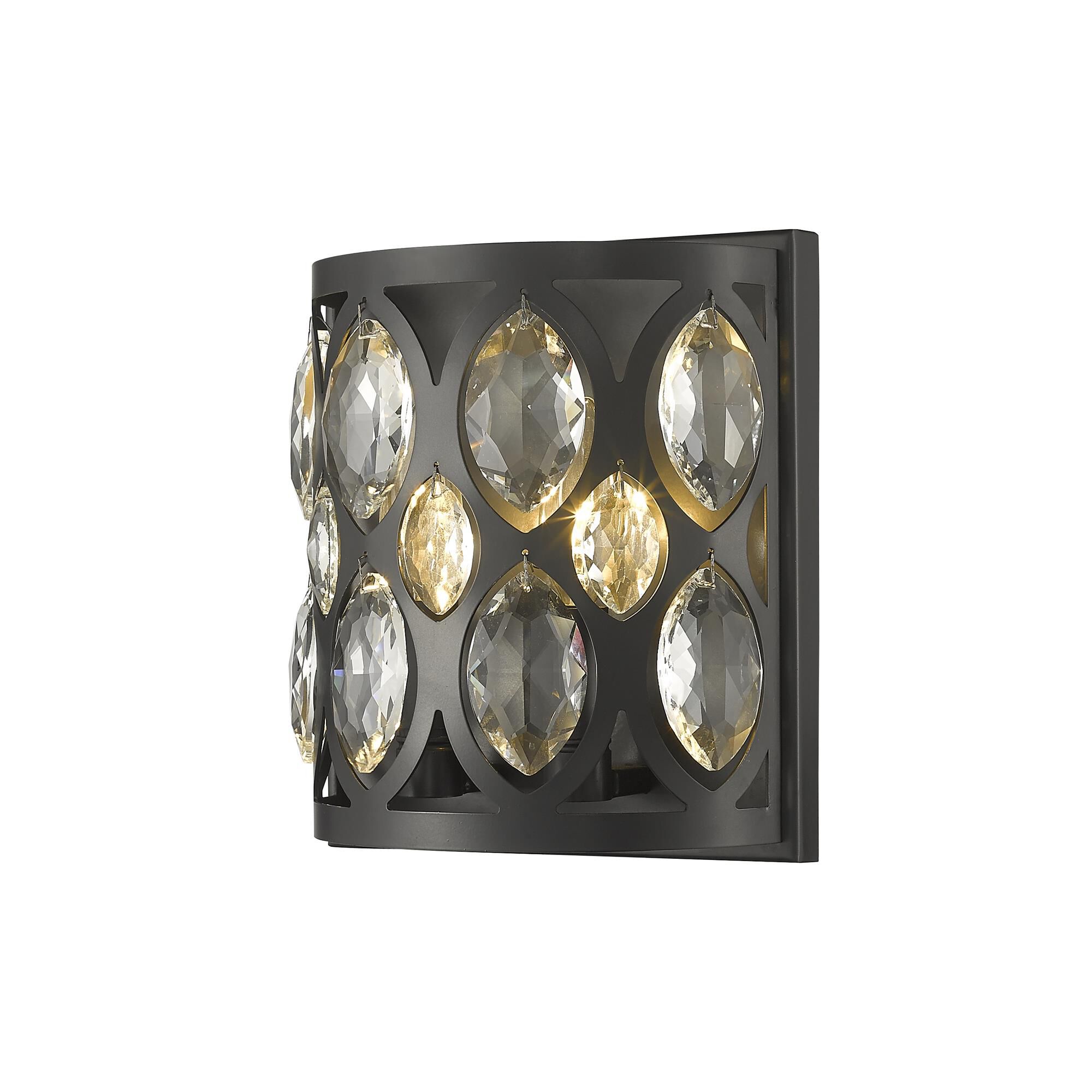 Shown in Matte Black finish and Steel + K9 Crystal glass and Steel + K9 Crystal shade