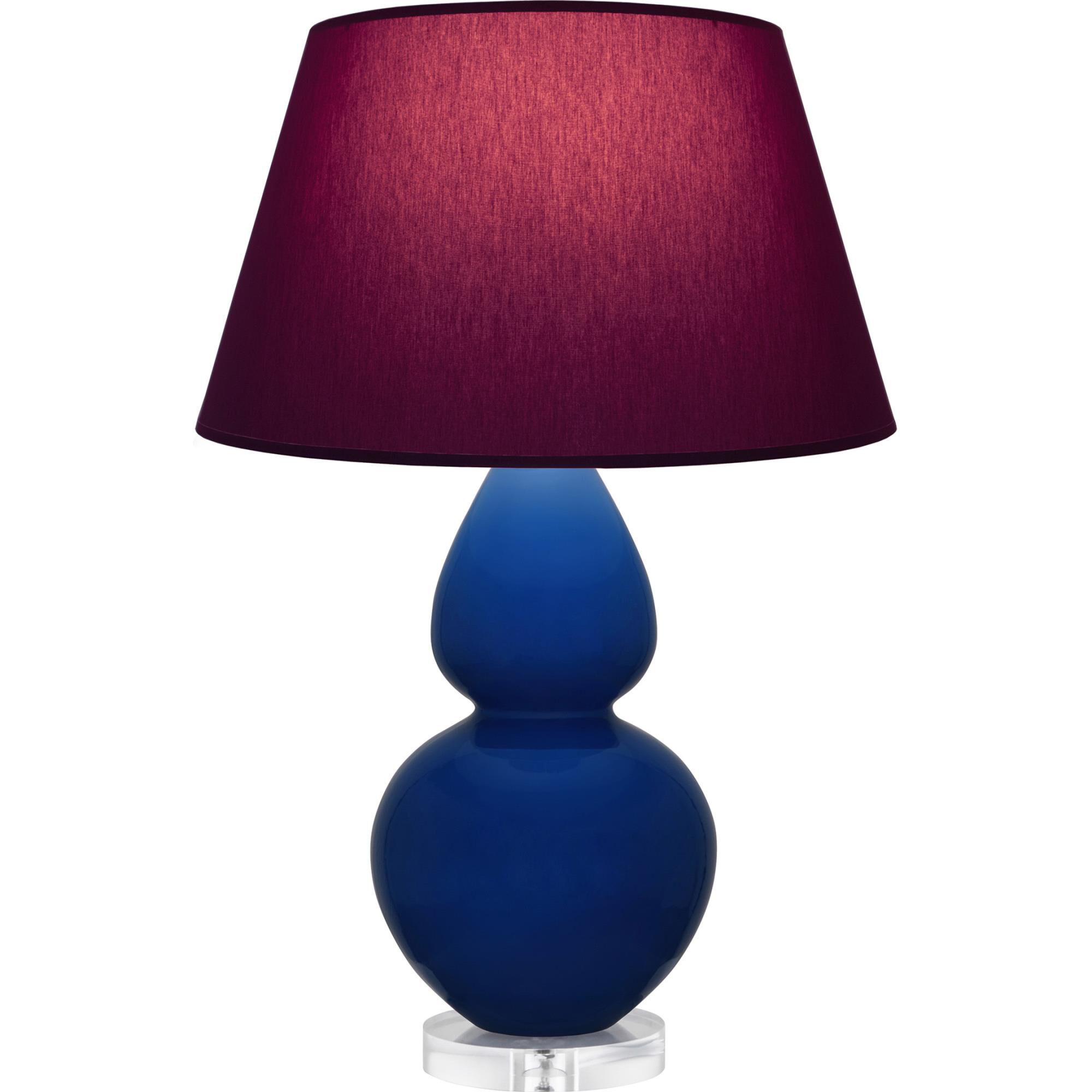 Shown in Cobalt finish and Plum and Lavender shade and Lucite accent