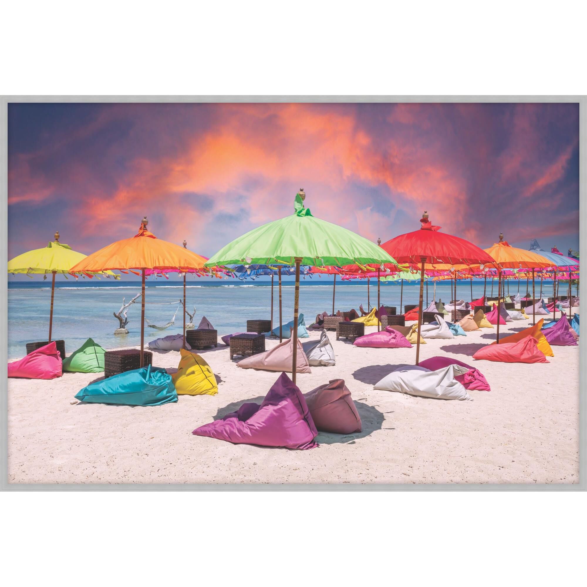Bali Beach Umbrellas Print by Level57