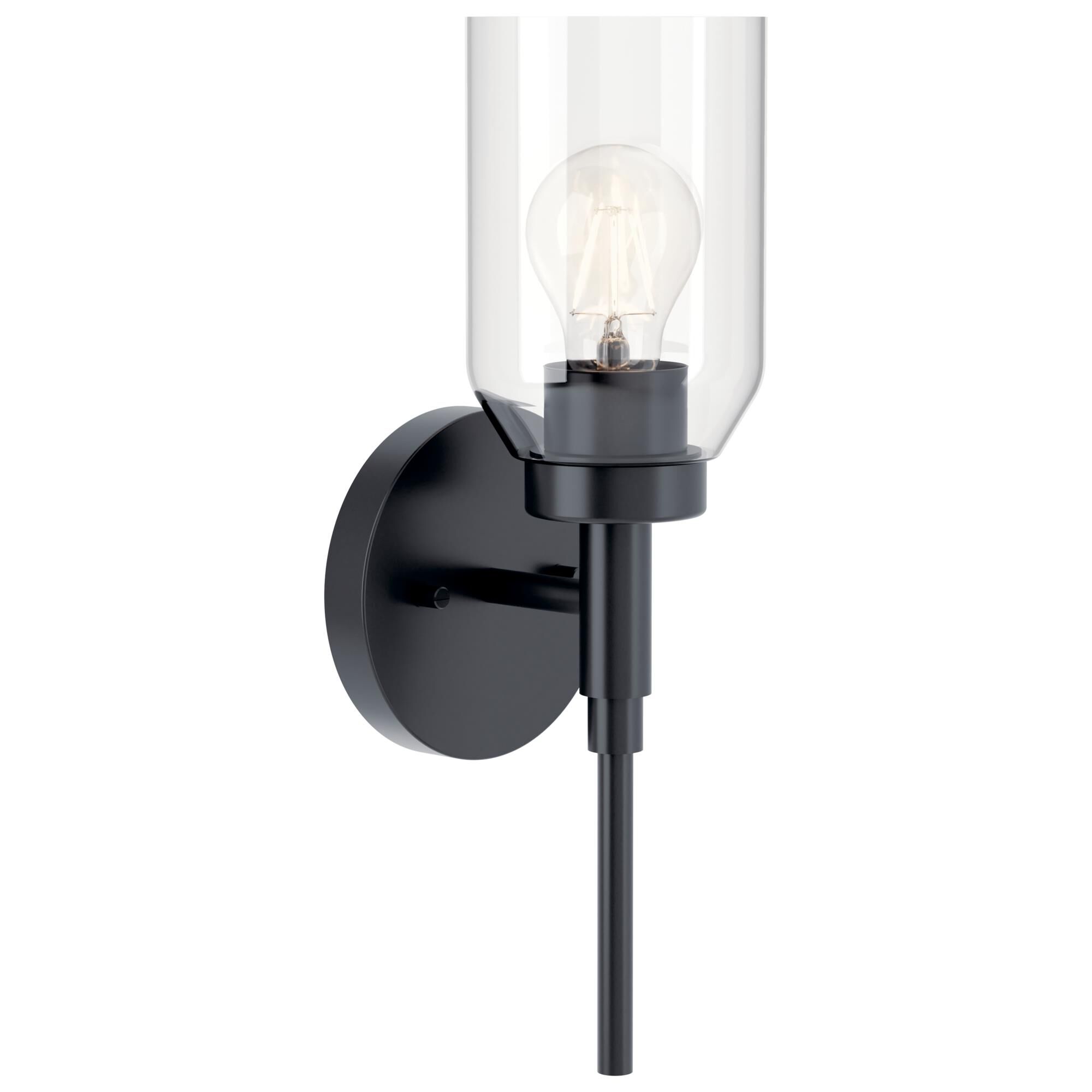Shown in Black finish and Clear glass