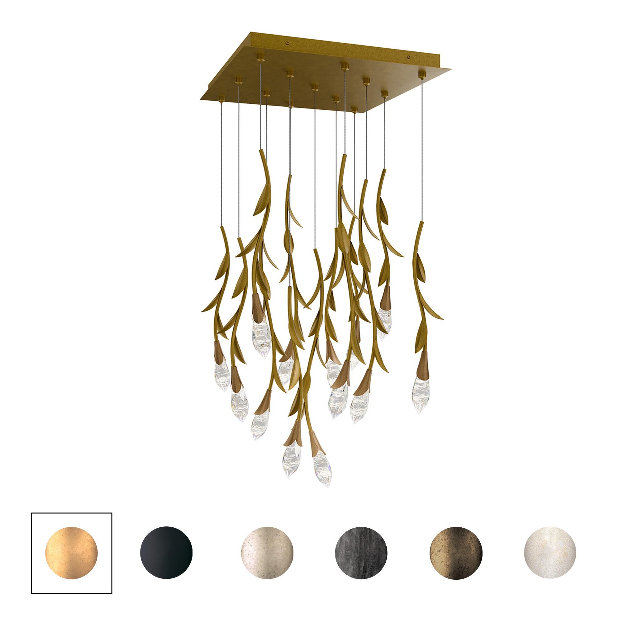 Shown in Antique Pewter finish and Optic Haze crystal