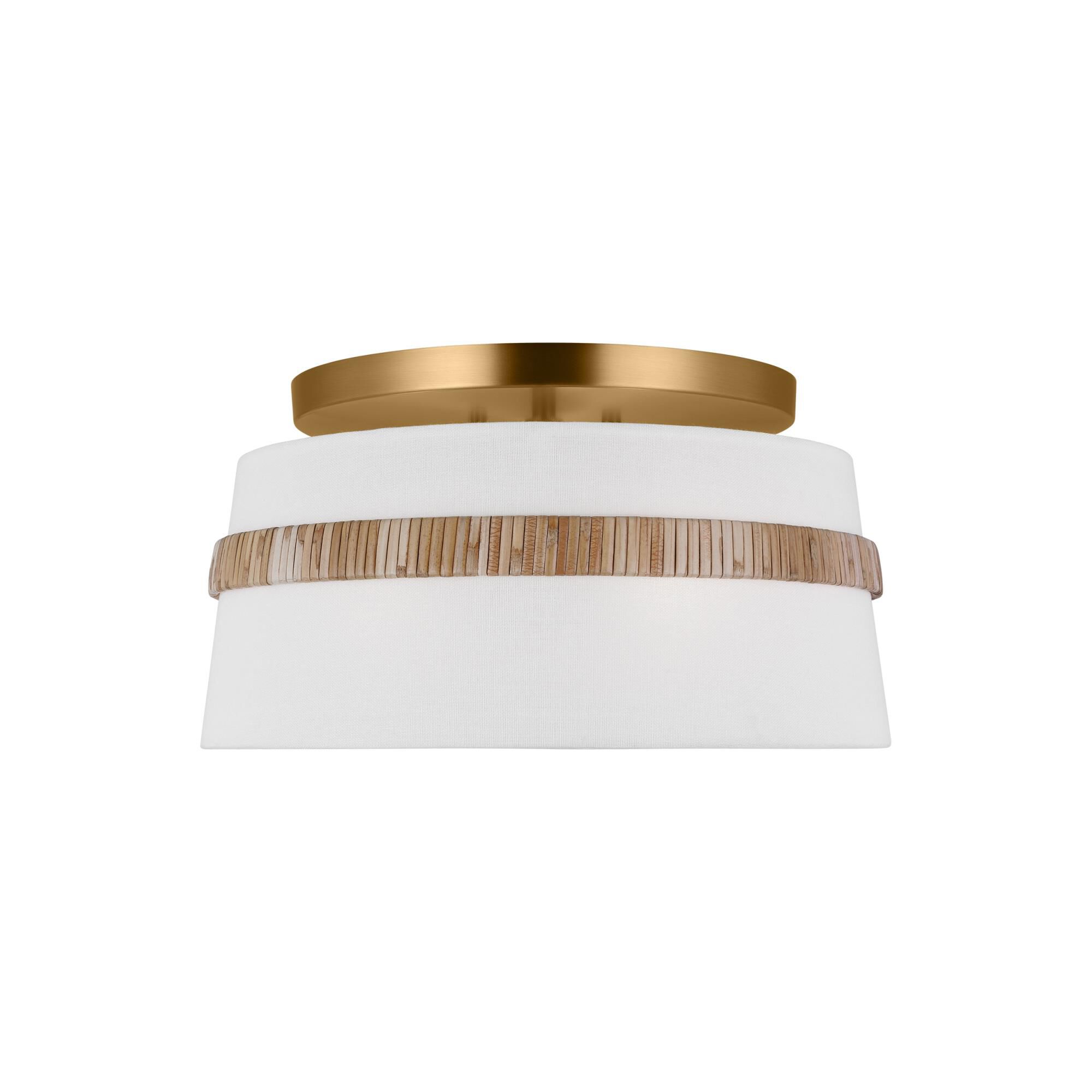 Shown in Rattan finish and White Linen shade