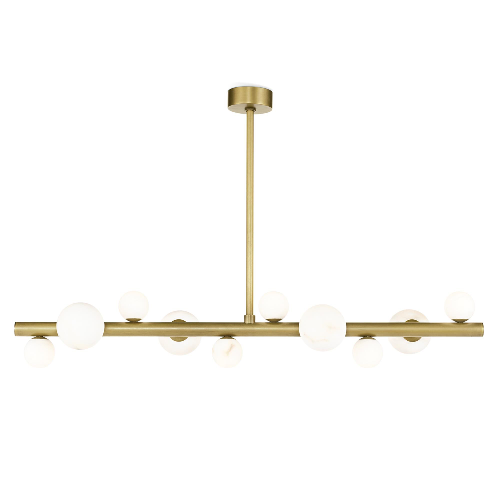 Shown in Natural Brass finish and - None - shade