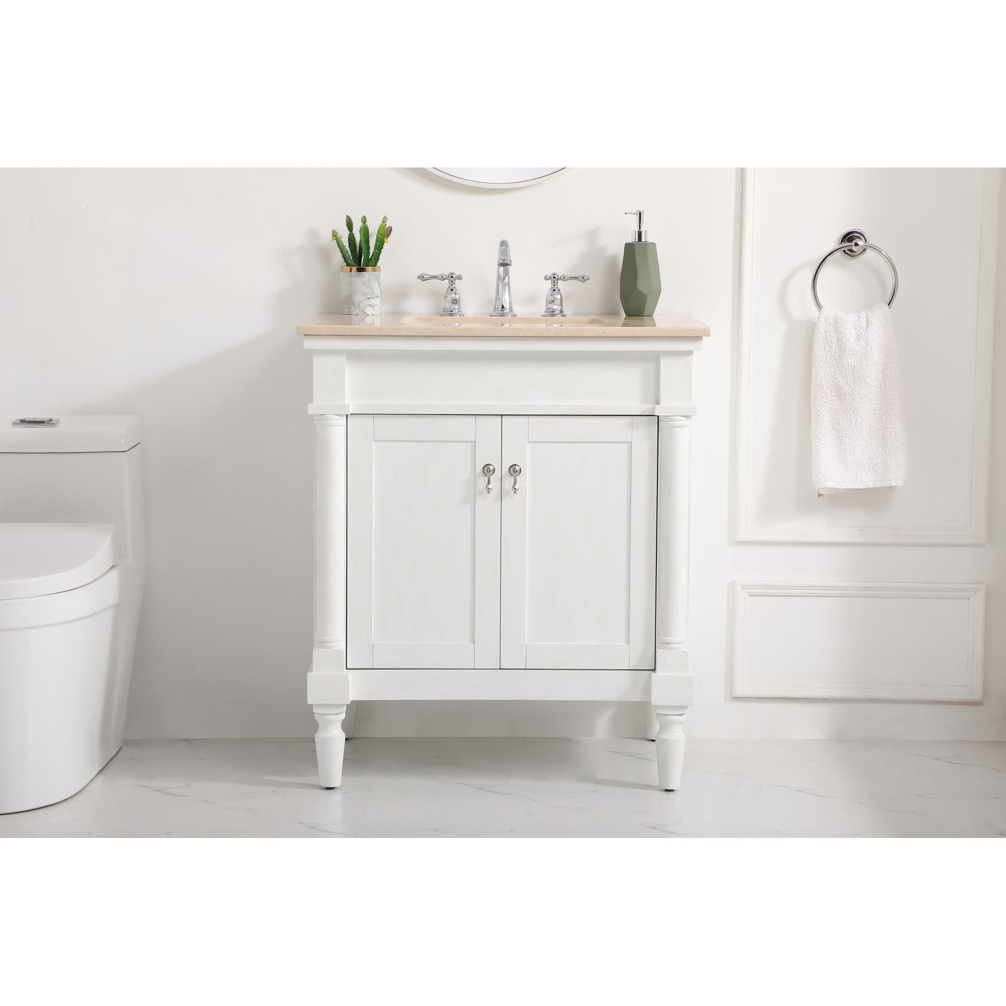 Shown in Antique White finish